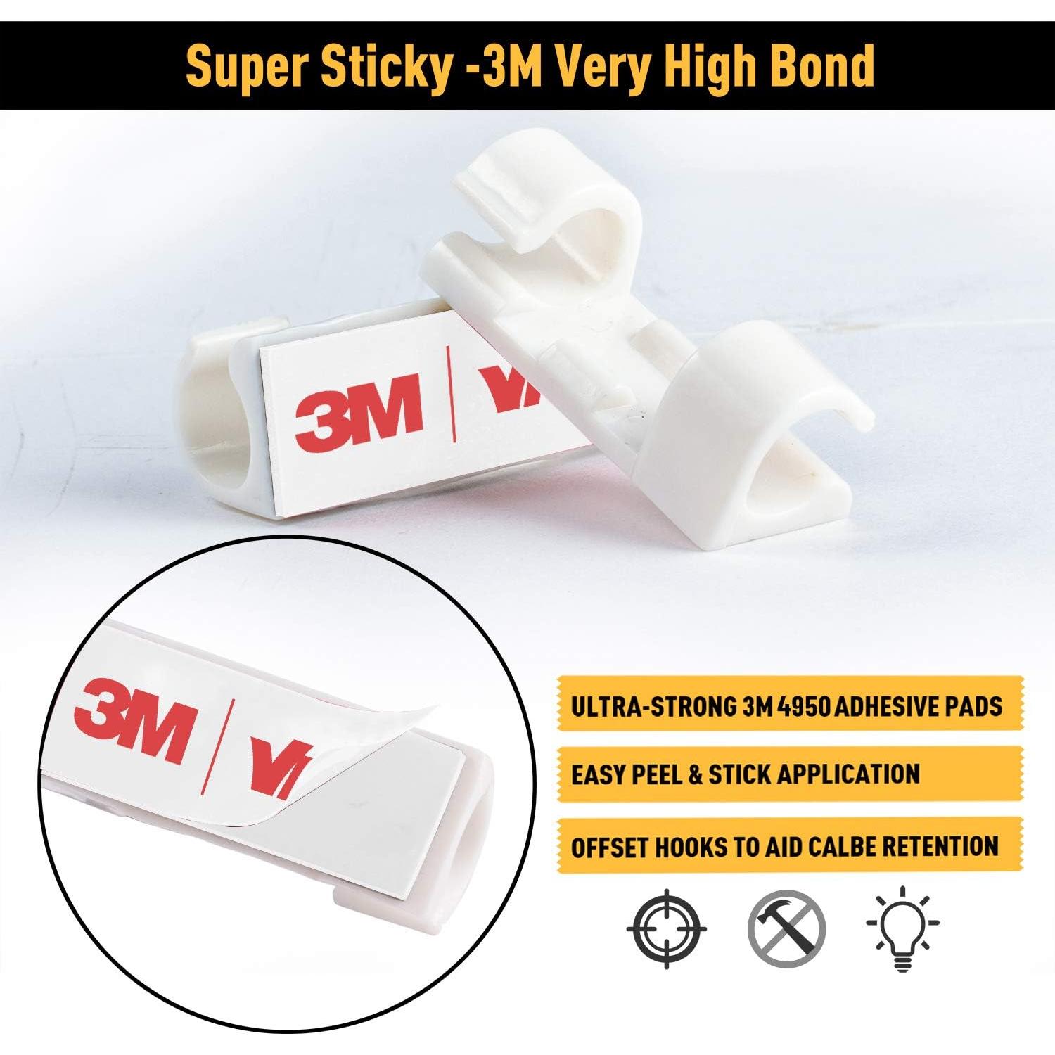 Clips para Cables XIAOXI 40 Piezas Adhesivos Blanco