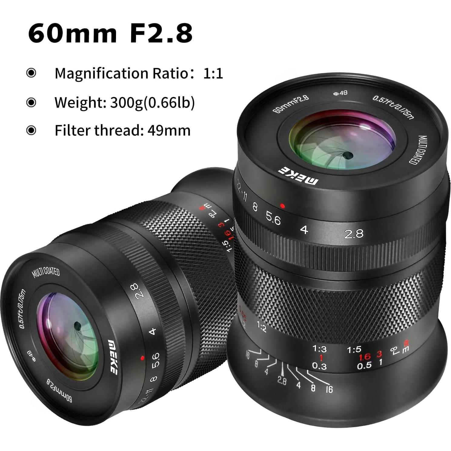 Lente Meike 60mm f2.8 Enfoque Manual para Sony E-Mount