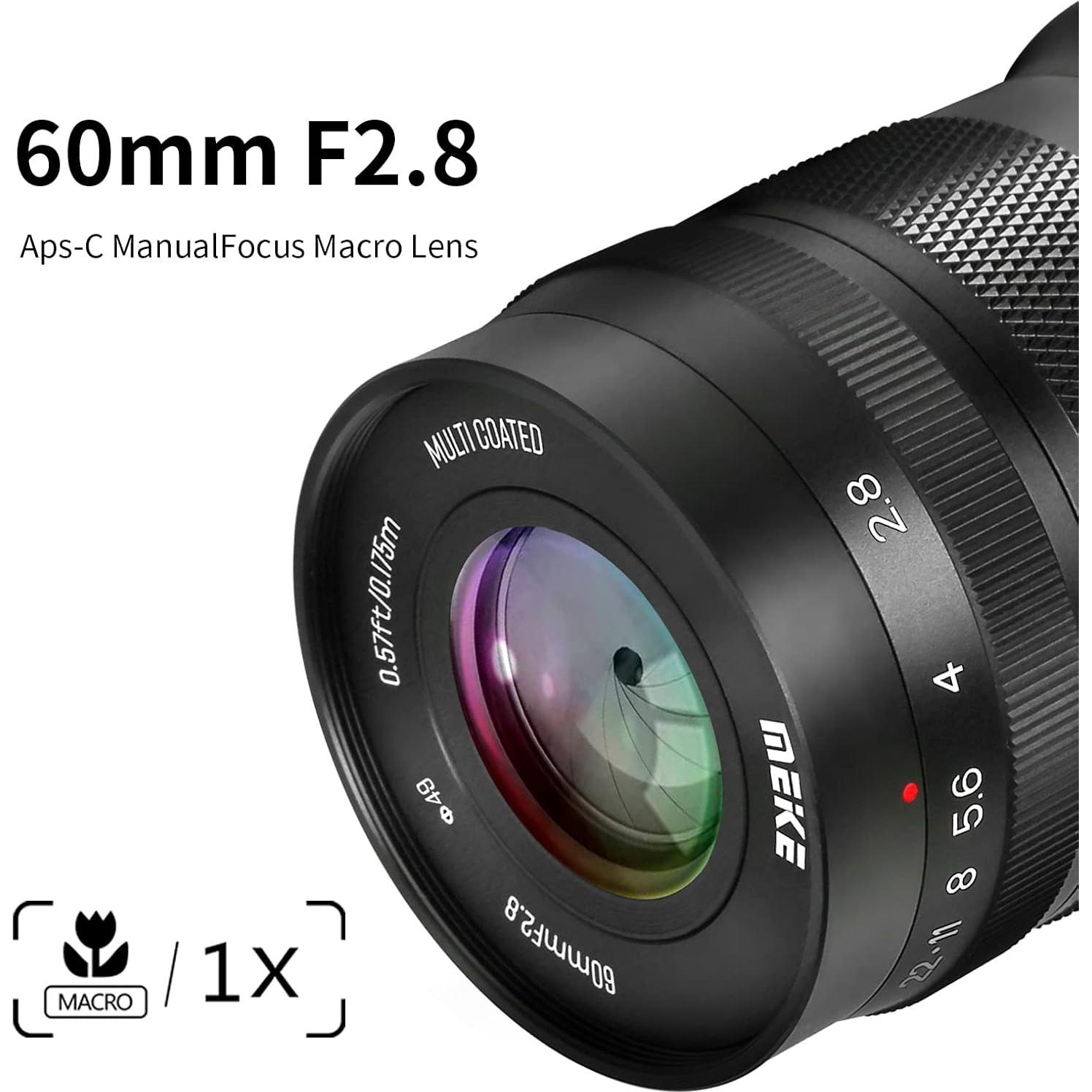 Lente Meike 60mm f2.8 Enfoque Manual para Sony E-Mount