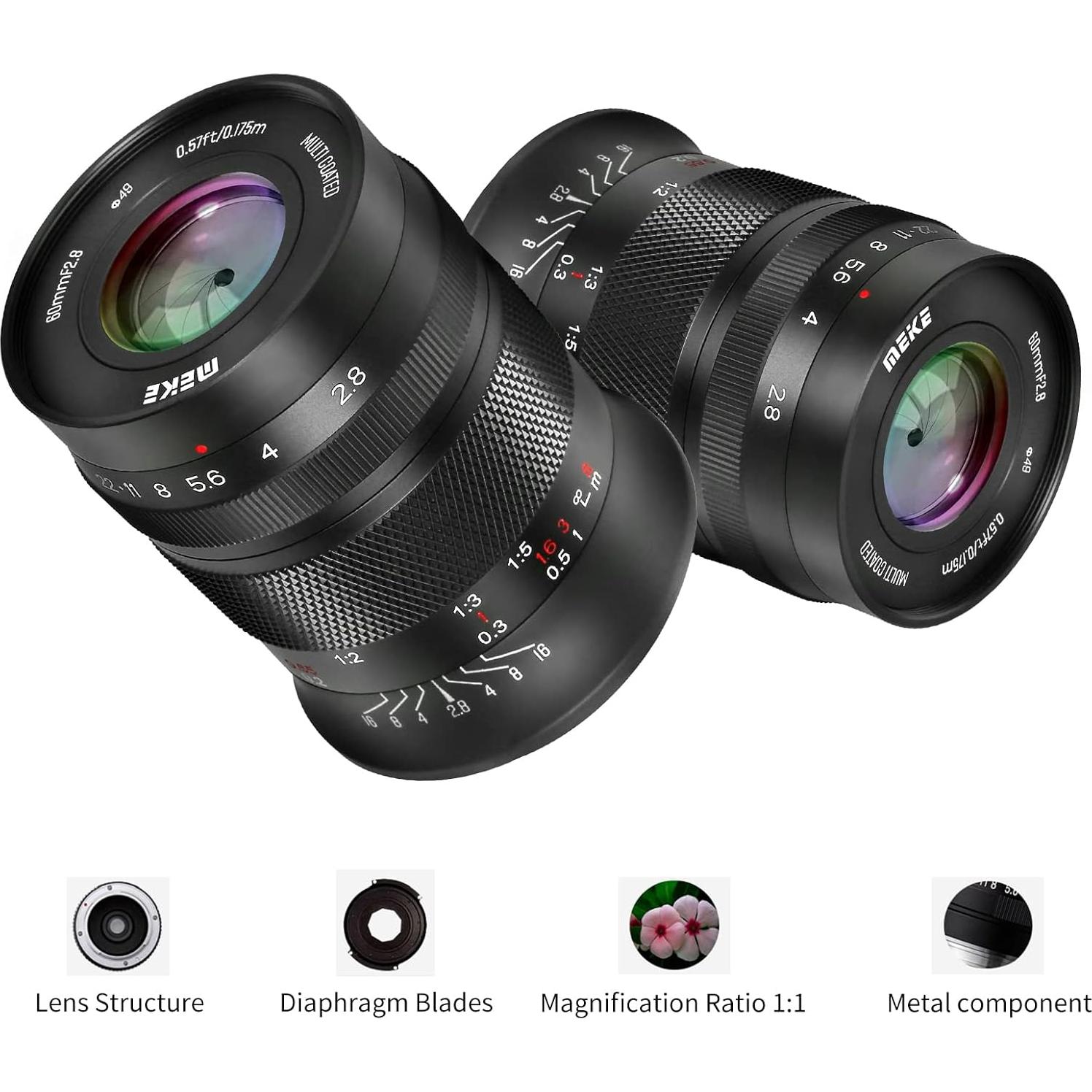 Lente Meike 60mm f2.8 Enfoque Manual para Sony E-Mount