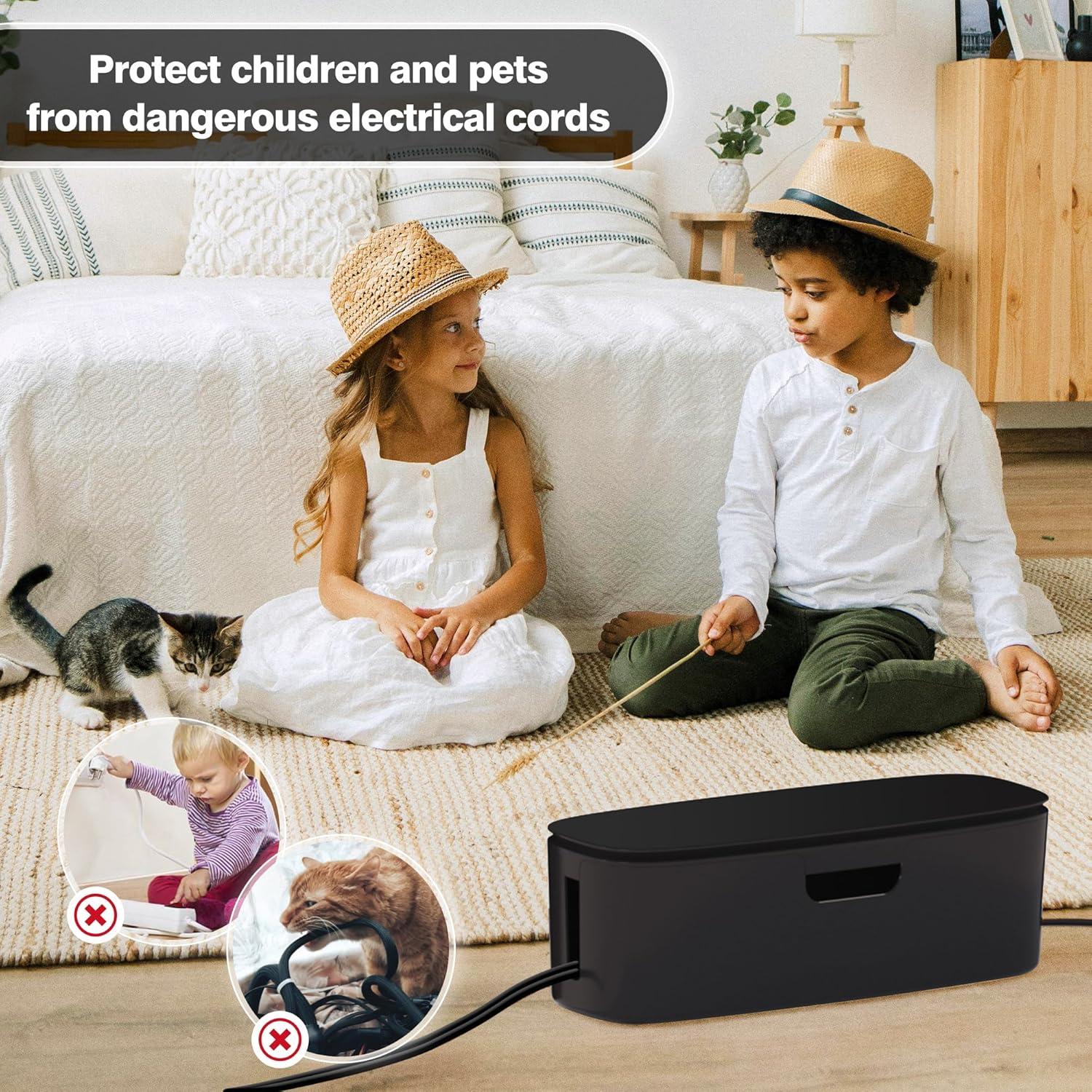 Caja Organizadora de Cables Chouky - Negra 41.5x15.6 cm