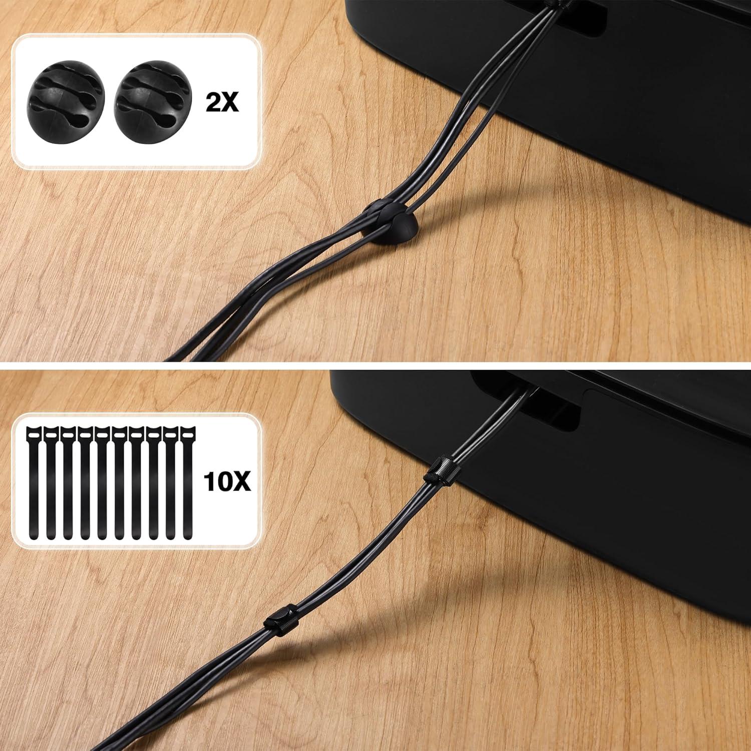 Caja Organizadora de Cables Chouky - Negra 41.5x15.6 cm