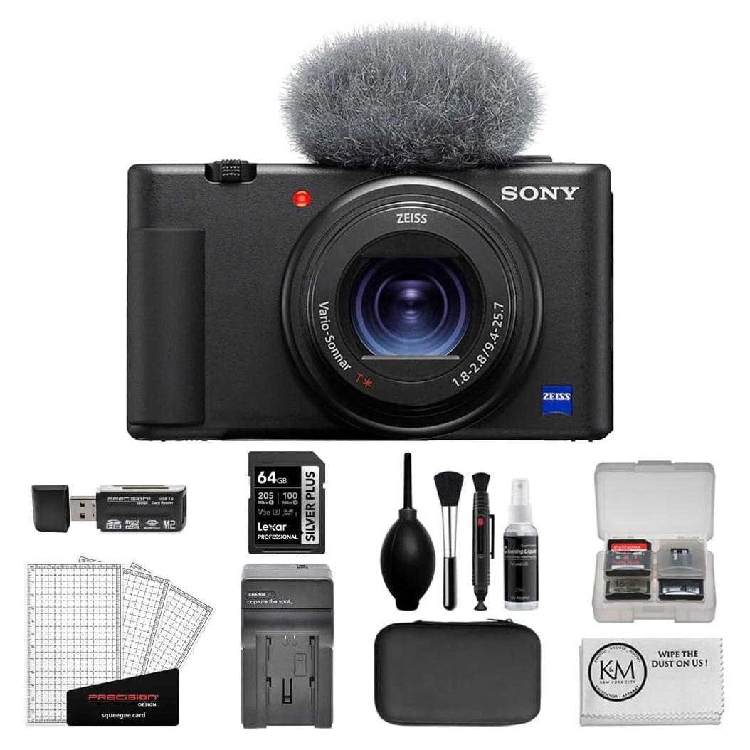 Cámara Digital Sony ZV-1 Negra + Kit Inicio 64GB 11 Piezas