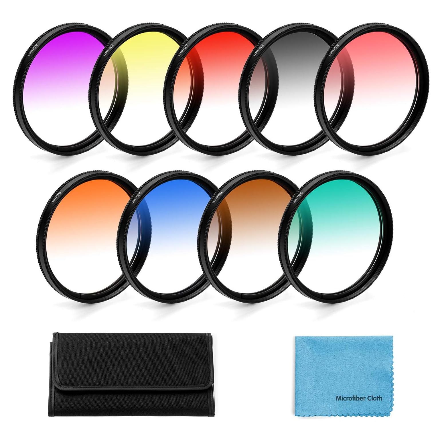 Kit de Filtros de Color Graduados 40.5mm X-SweetDream 9 Piezas