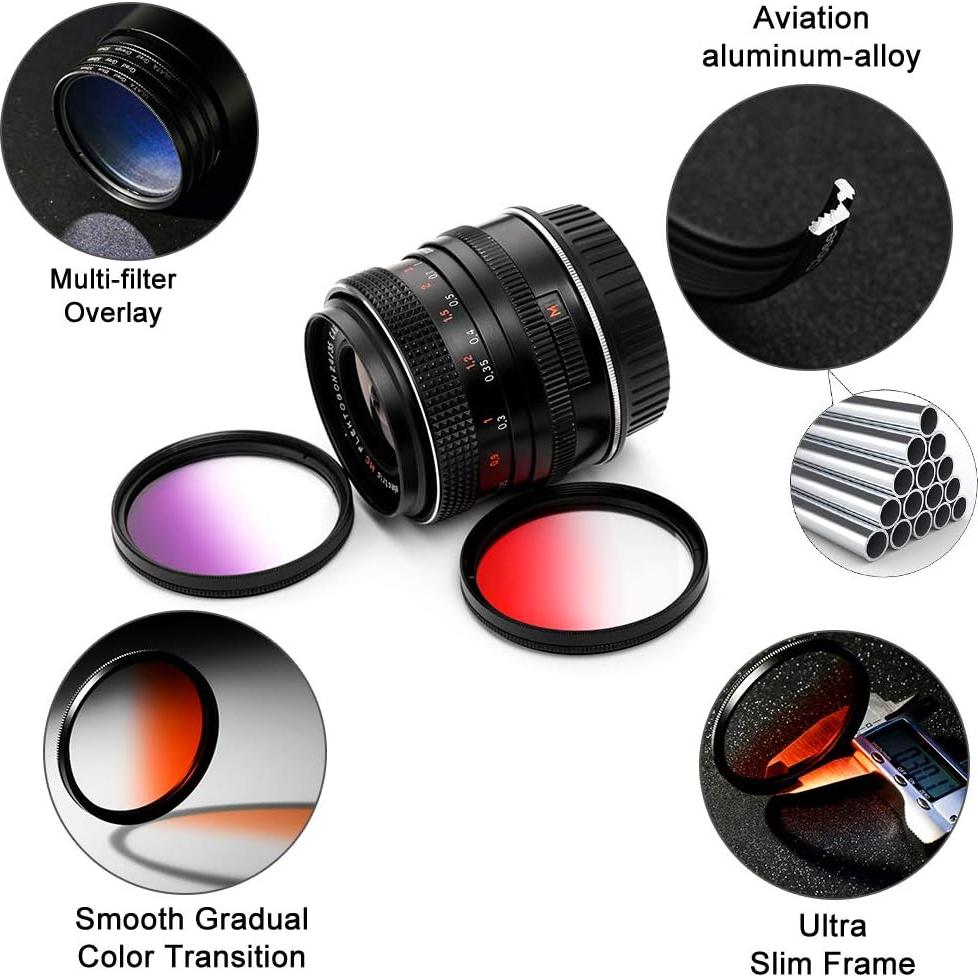 Kit de Filtros de Color Graduados 40.5mm X-SweetDream 9 Piezas