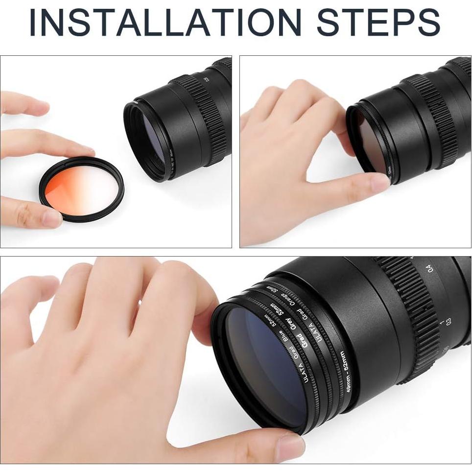 Kit de Filtros de Color Graduados 40.5mm X-SweetDream 9 Piezas