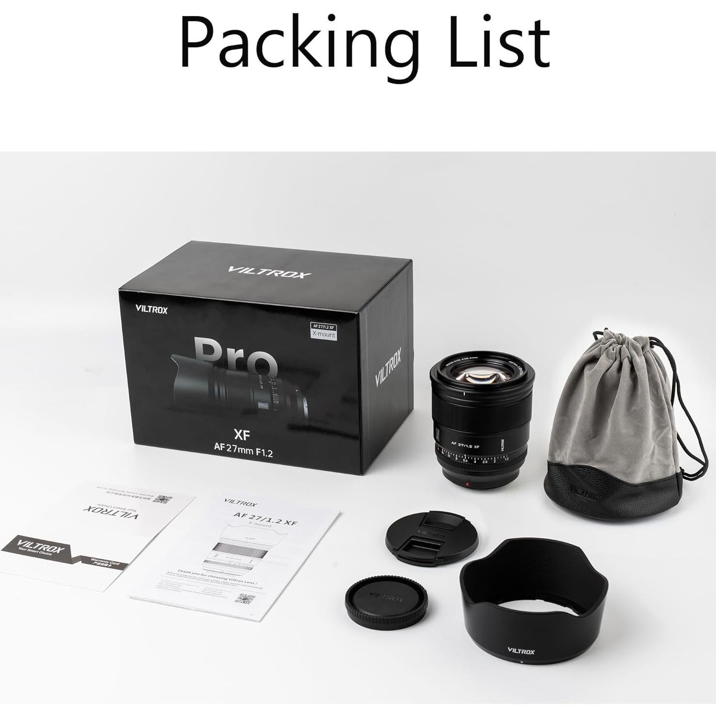 Lente Autofocus VILTROX 27mm F1.2 para Cámaras Fuji X-Mount