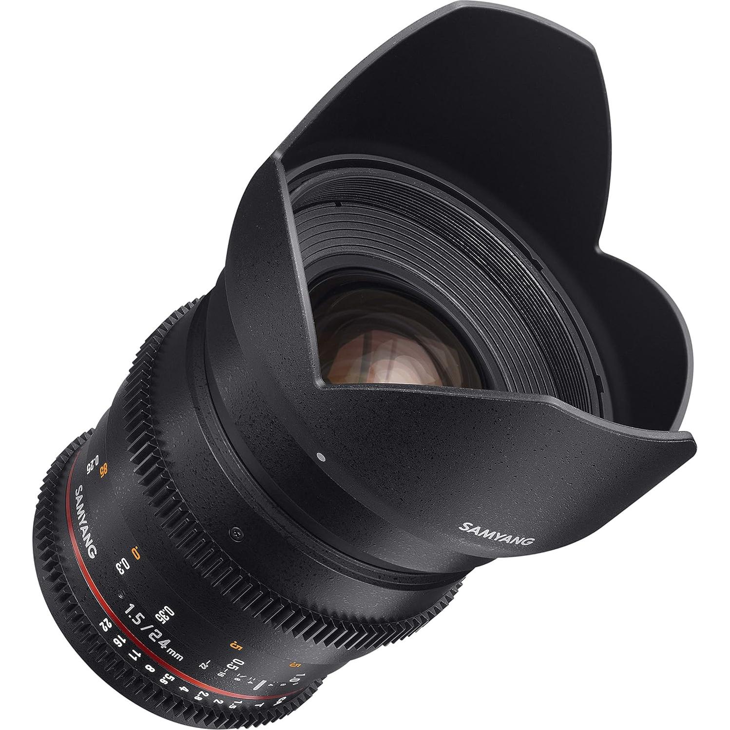 Lente Cine Gran Angular Samyang 24mm T1.5 para Sony NEX