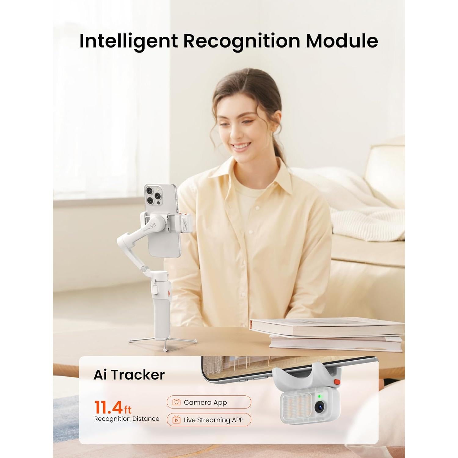 Gimbal Estabilizador Hohem iSteady V3 para Teléfonos - Blanco