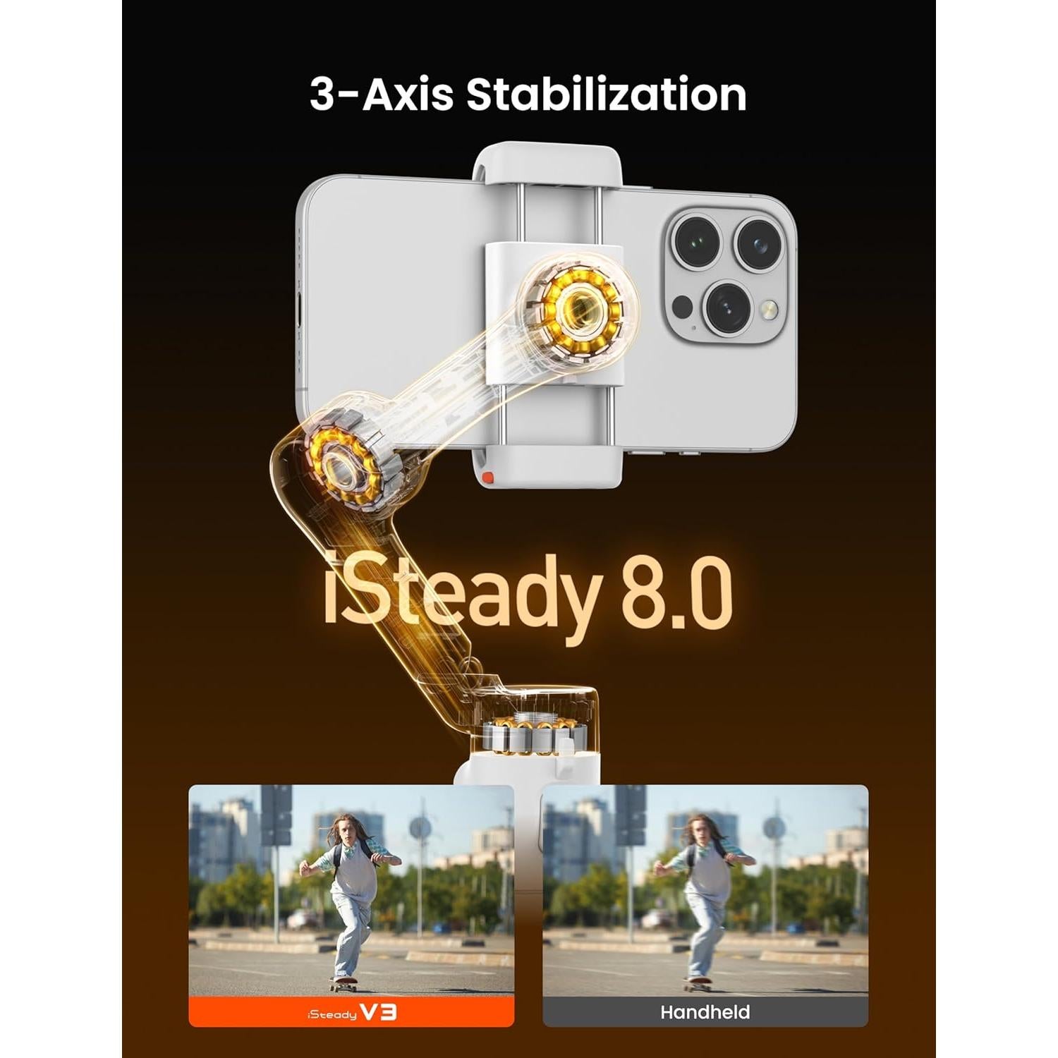 Gimbal Estabilizador Hohem iSteady V3 para Teléfonos - Blanco