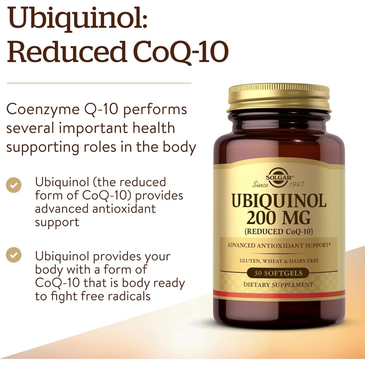 Solgar Ubiquinol 200 mg CoQ-10 reducido 30 gelatinas blandas