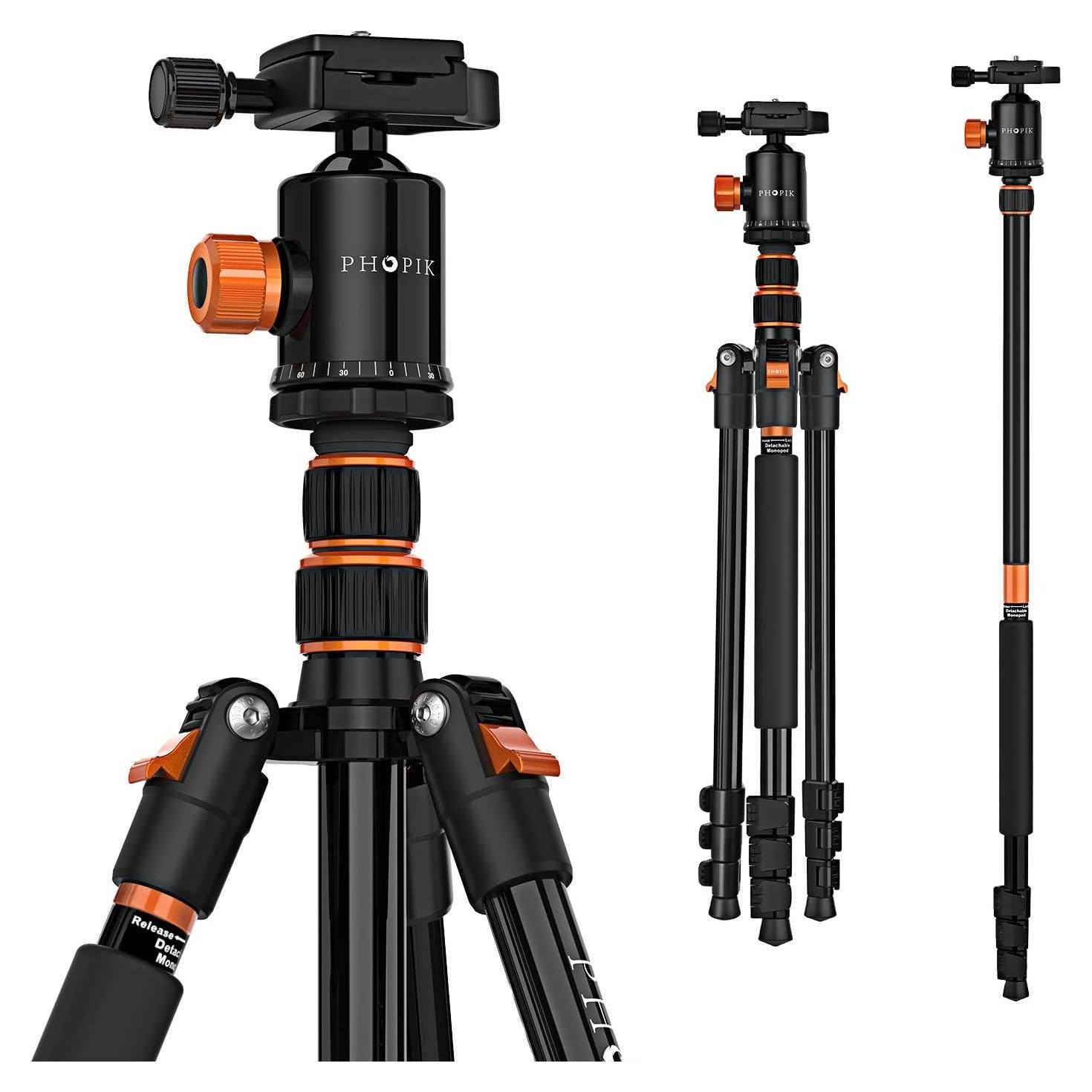 Trípode Profesional PHOPIK PT244 para Cámara DSLR 1.70kg