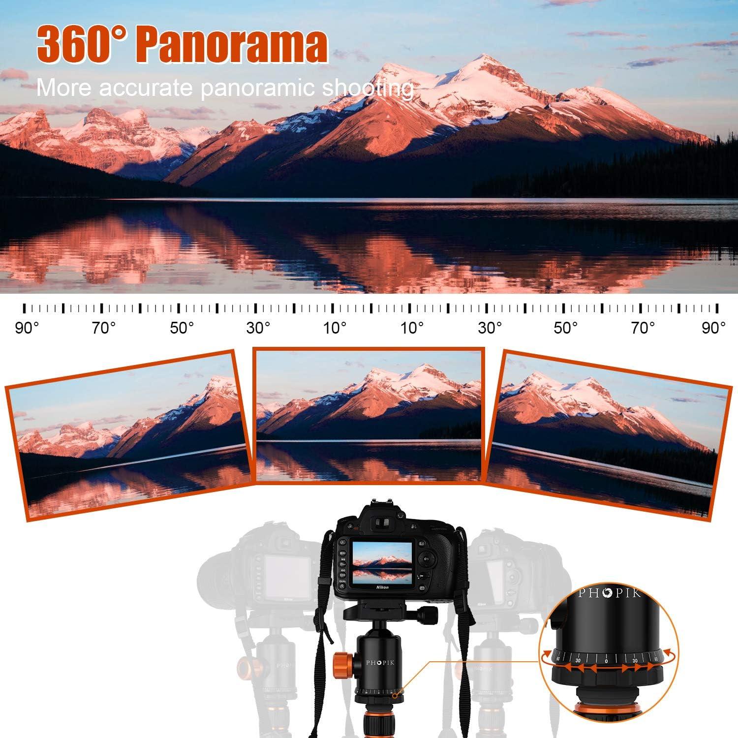 Trípode Profesional PHOPIK PT244 para Cámara DSLR 1.70kg