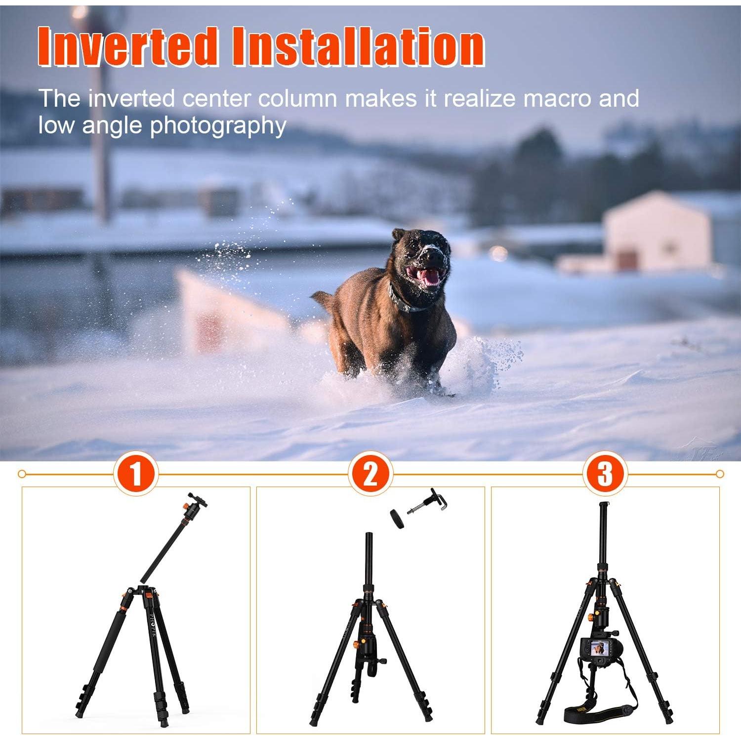 Trípode Profesional PHOPIK PT244 para Cámara DSLR 1.70kg