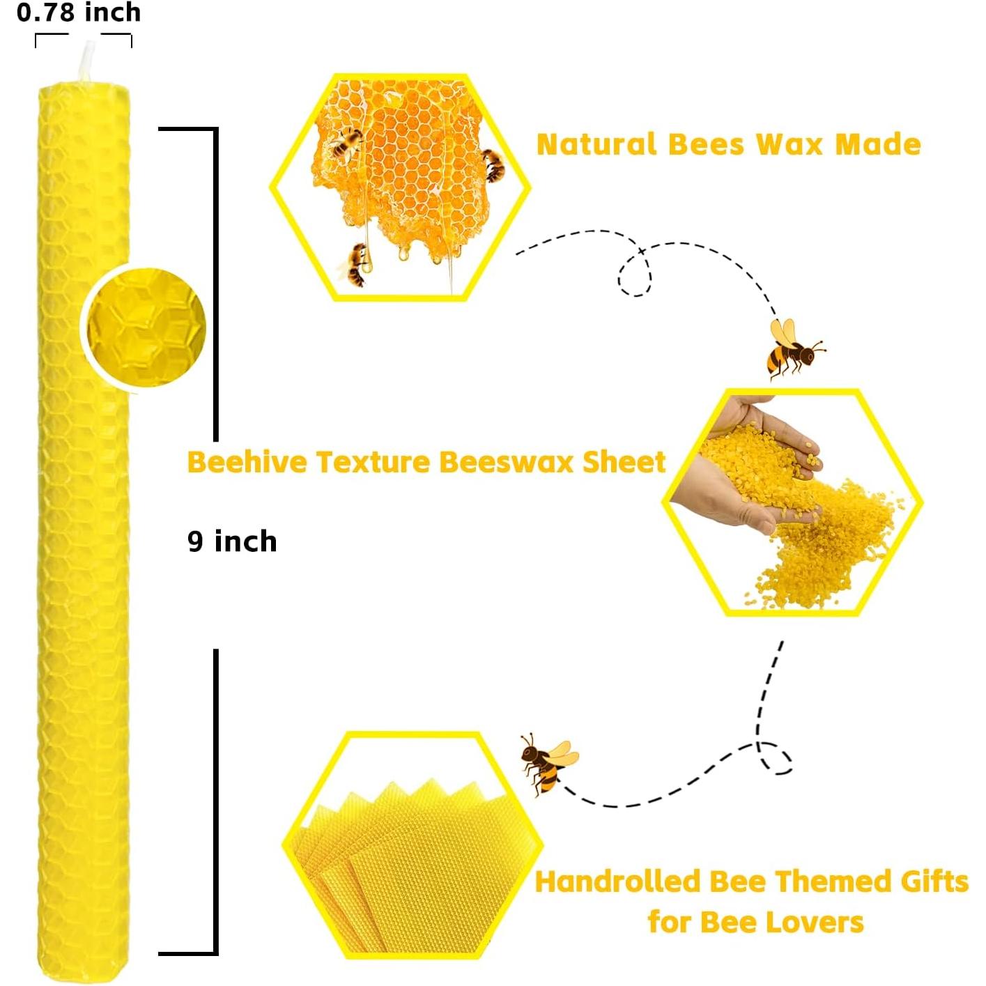 Juego de Velas de Cera de Abeja Lacaser Amarillo 2 Piezas 22.86 cm