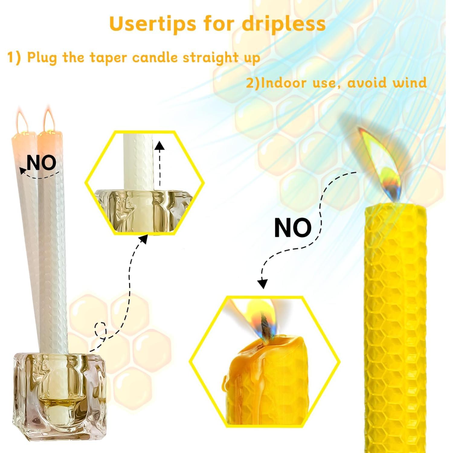 Juego de Velas de Cera de Abeja Lacaser Amarillo 2 Piezas 22.86 cm