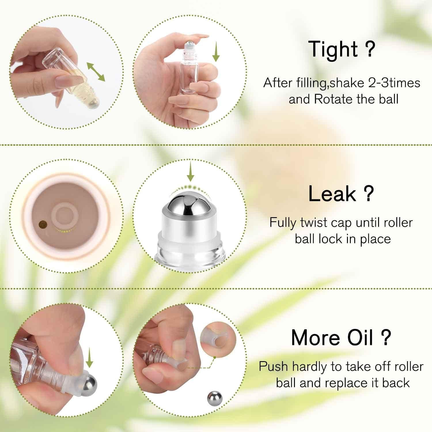 Botellas de Aceite Esencial PrettyCare 6 Pack 5 ml Reutilizables