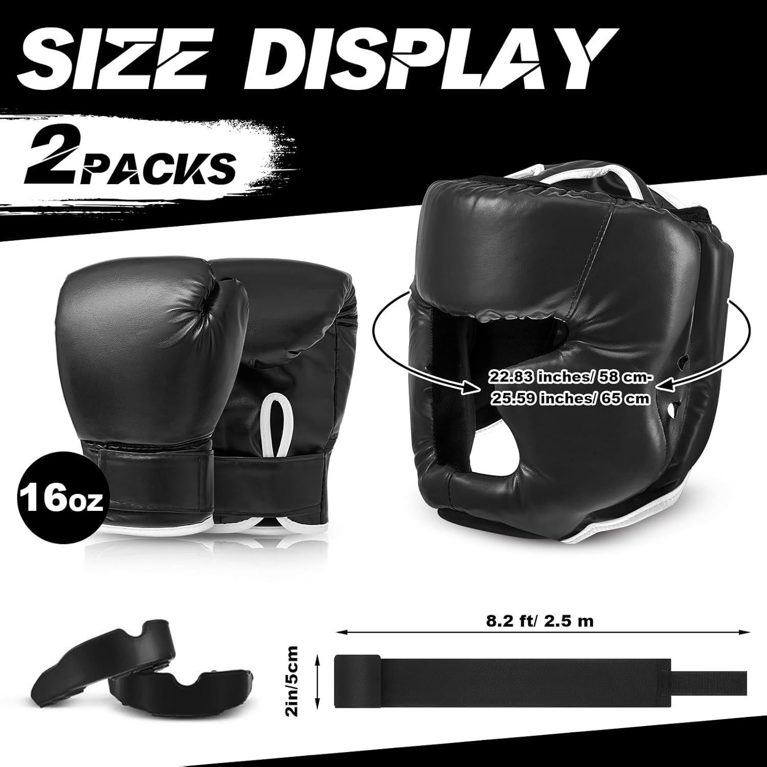 Set de Boxeo Kanayu 14 Pcs Guantes, Casco y Protectores