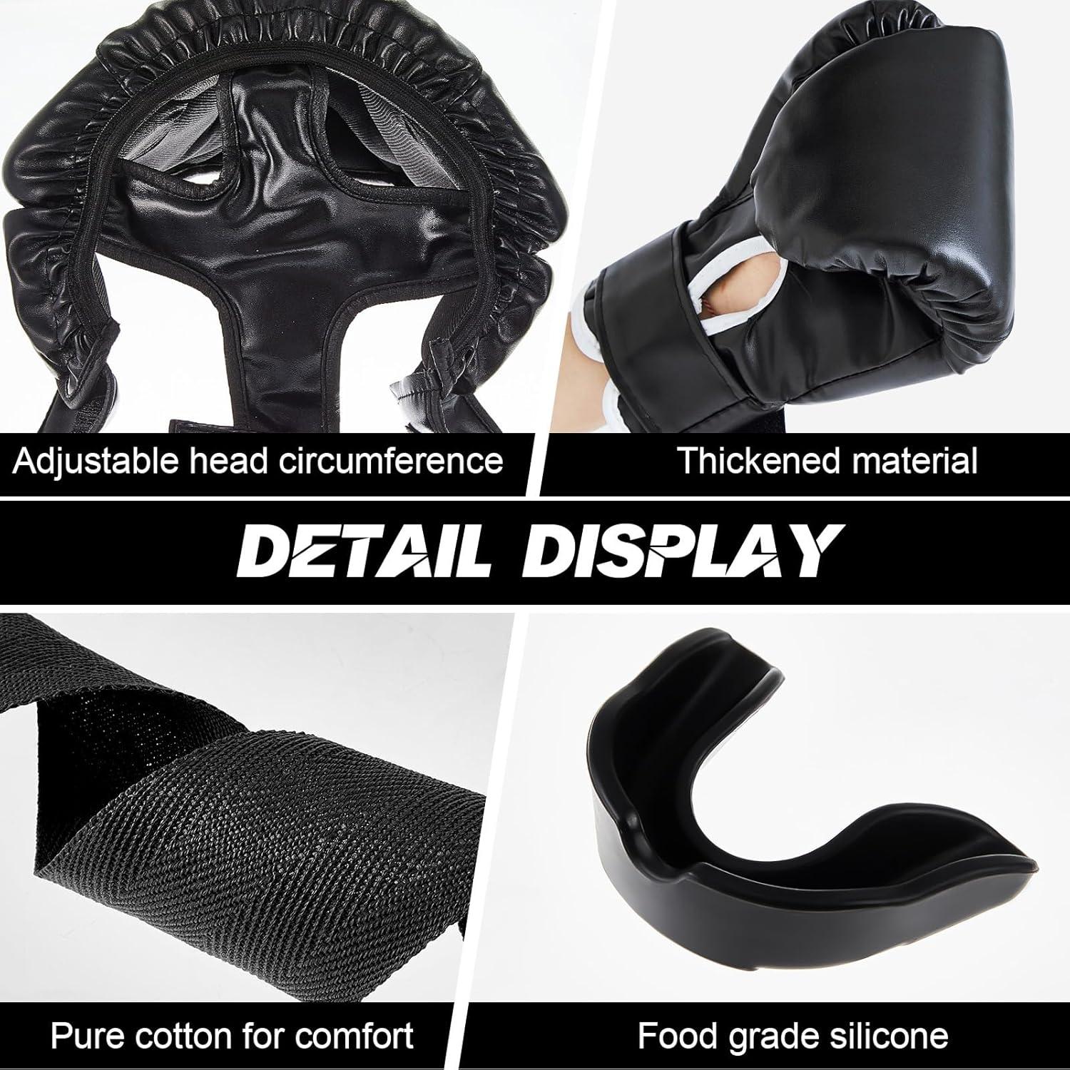 Set de Boxeo Kanayu 14 Pcs Guantes, Casco y Protectores