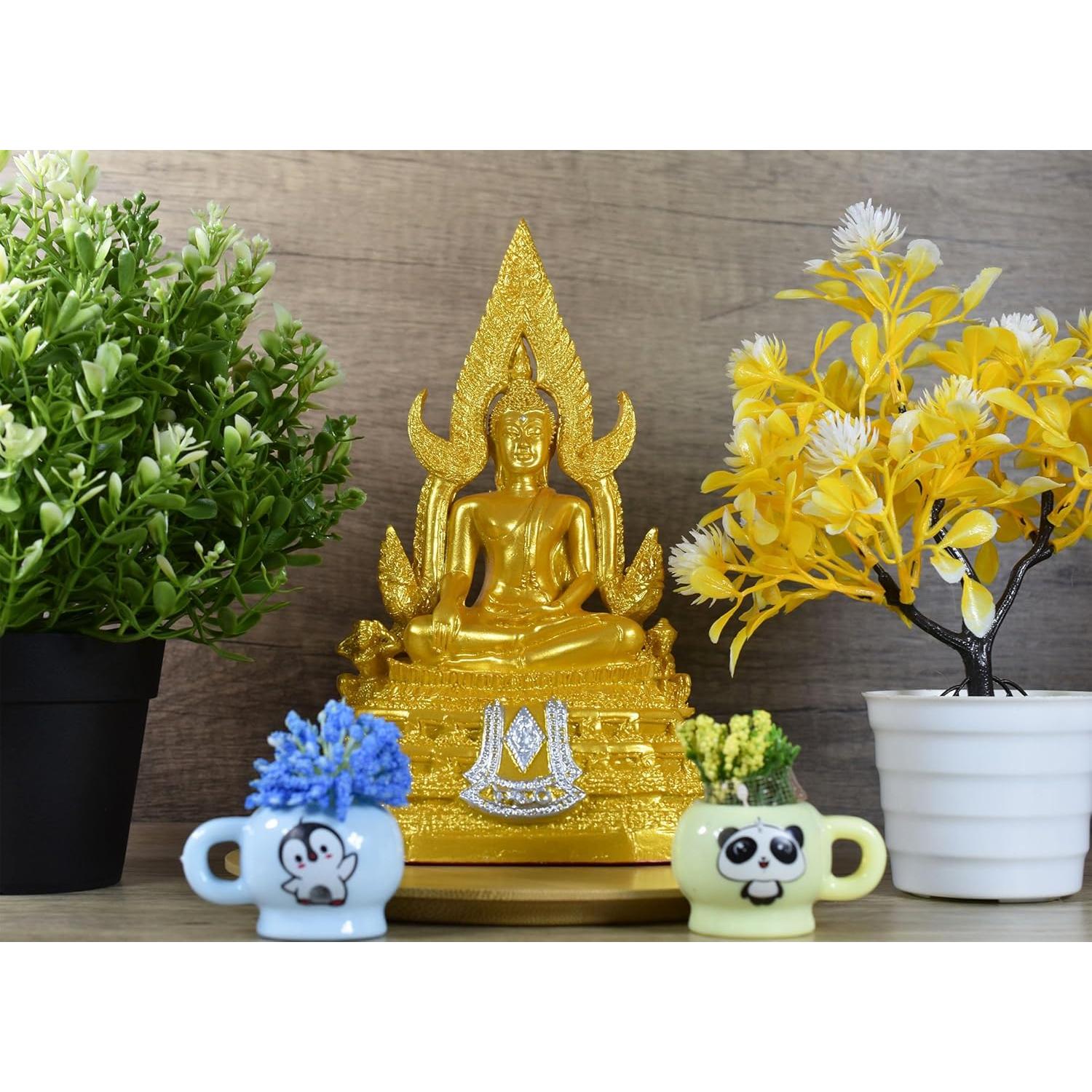 Estatua de Buda Chinnaraj BUDDHO 20.32 cm Dorada Decorativa