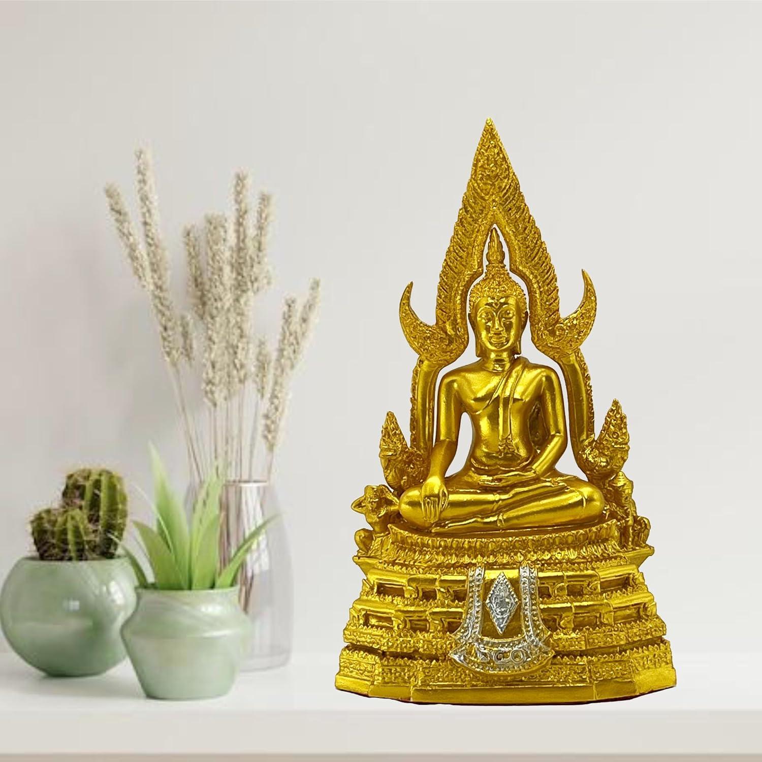 Estatua de Buda Chinnaraj BUDDHO 20.32 cm Dorada Decorativa