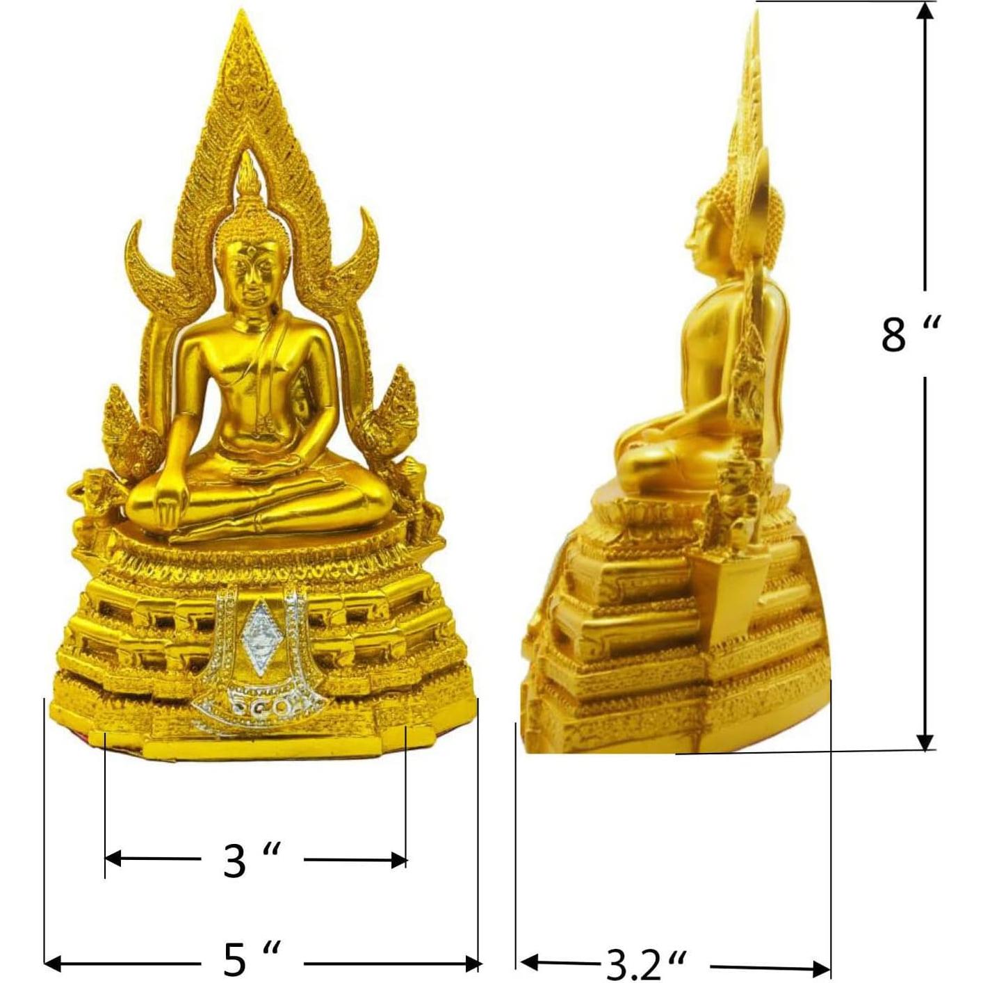 Estatua de Buda Chinnaraj BUDDHO 20.32 cm Dorada Decorativa