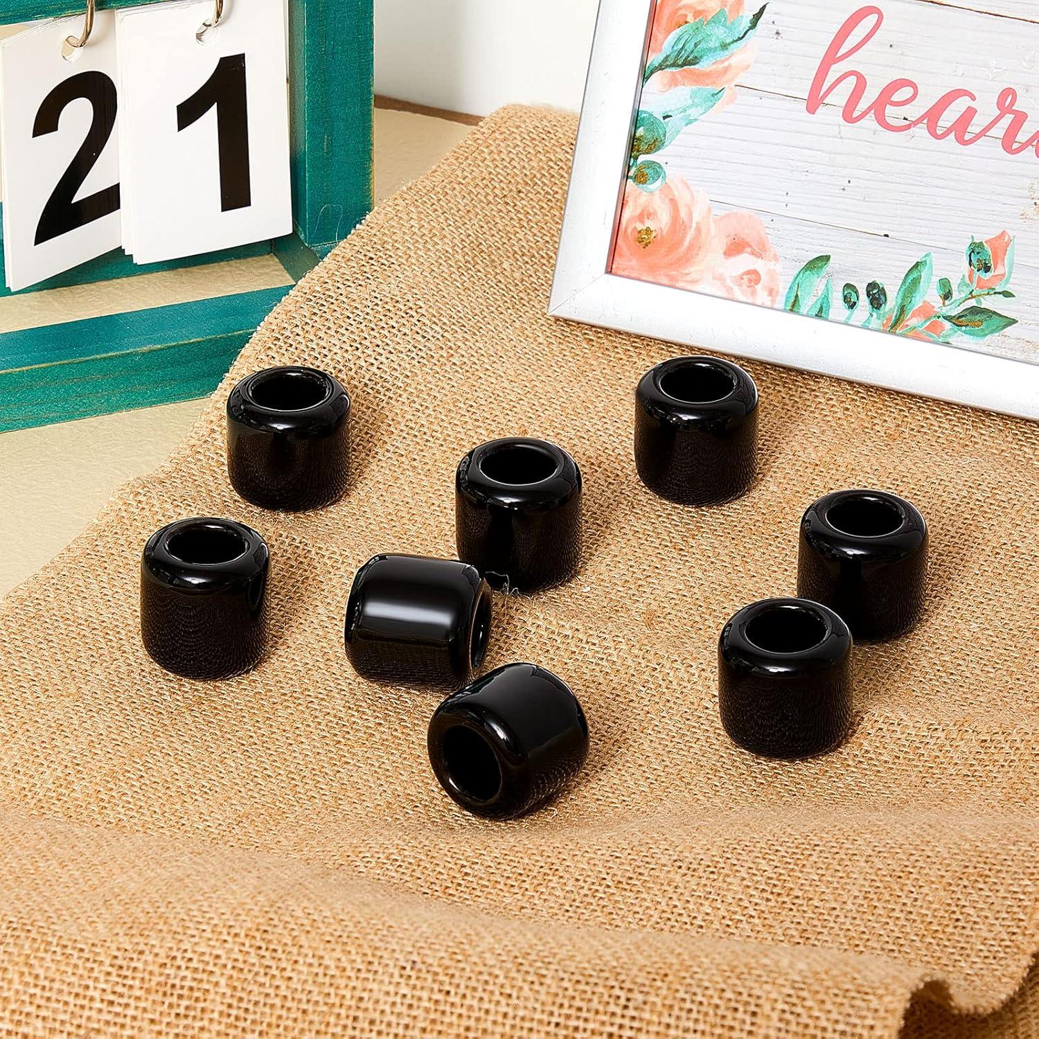 Soportes de Vela Cerámica Suclain 20 Piezas Negros 1.78 cm