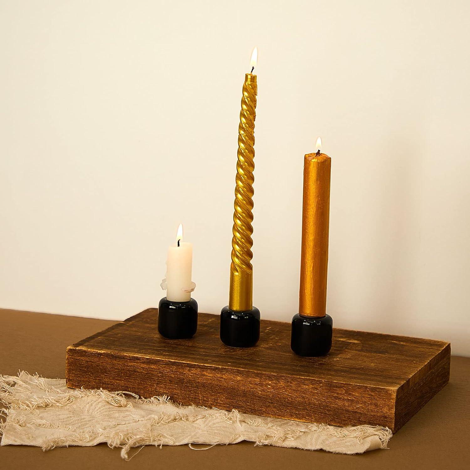 Soportes de Vela Cerámica Suclain 20 Piezas Negros 1.78 cm