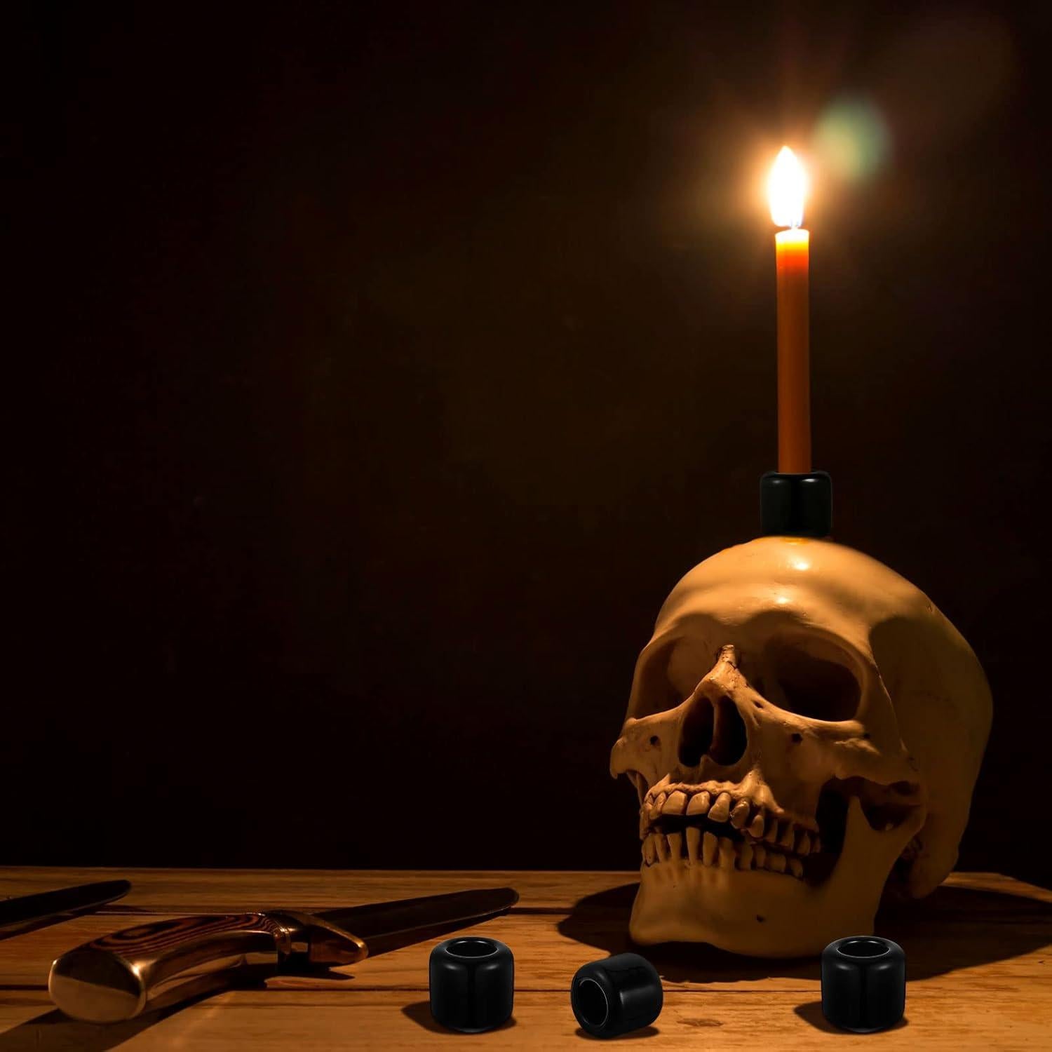 Soportes de Vela Cerámica Suclain 20 Piezas Negros 1.78 cm