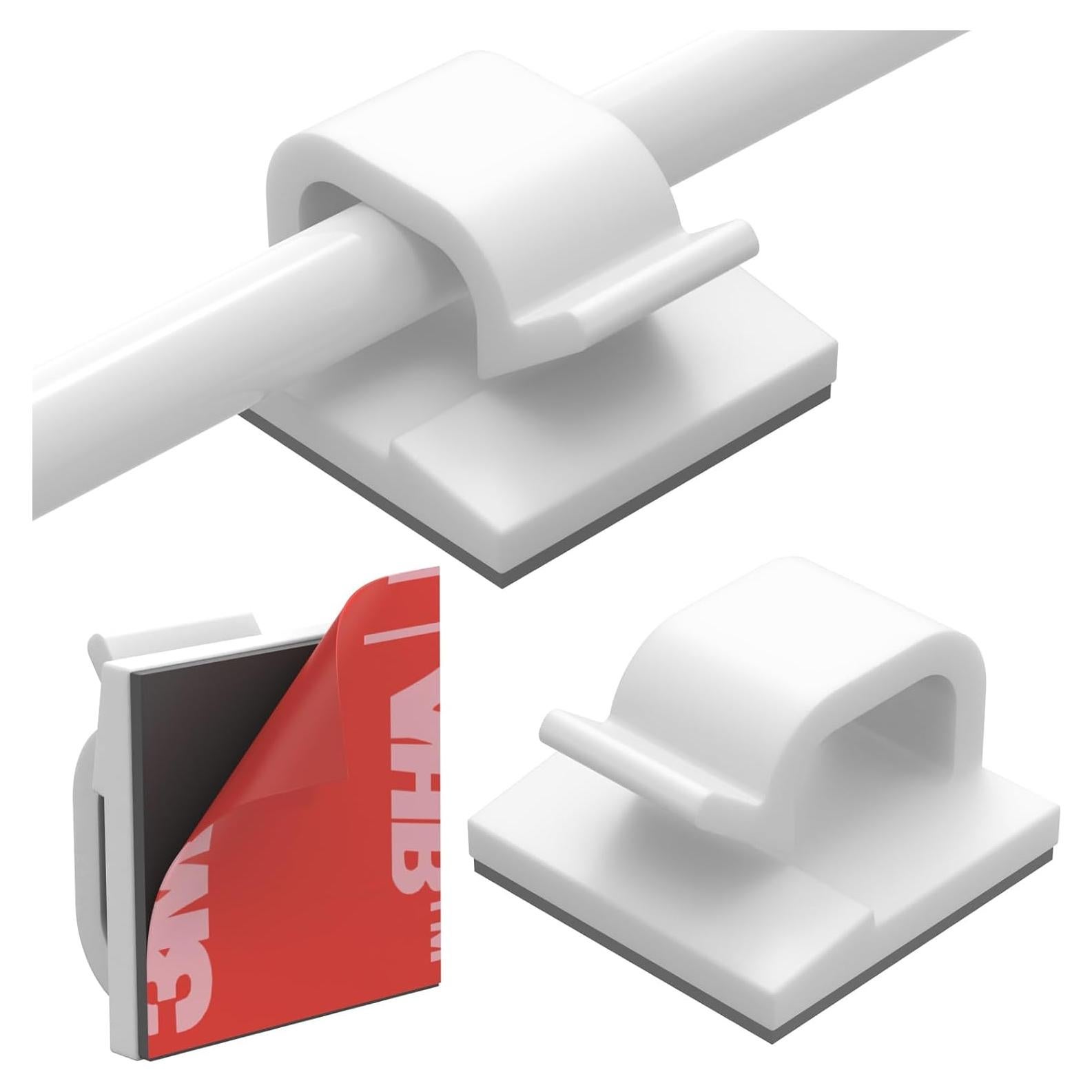 Clips para Cables Yocice 40pcs Adhesivos Fuertes Blanco