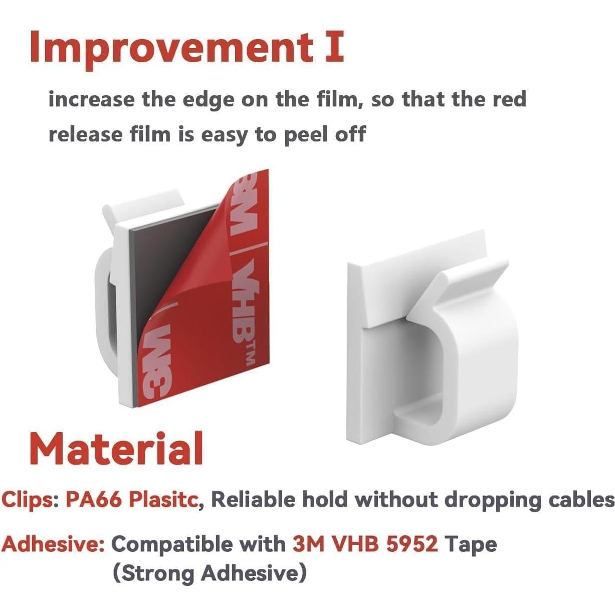 Clips para Cables Yocice 40pcs Adhesivos Fuertes Blanco