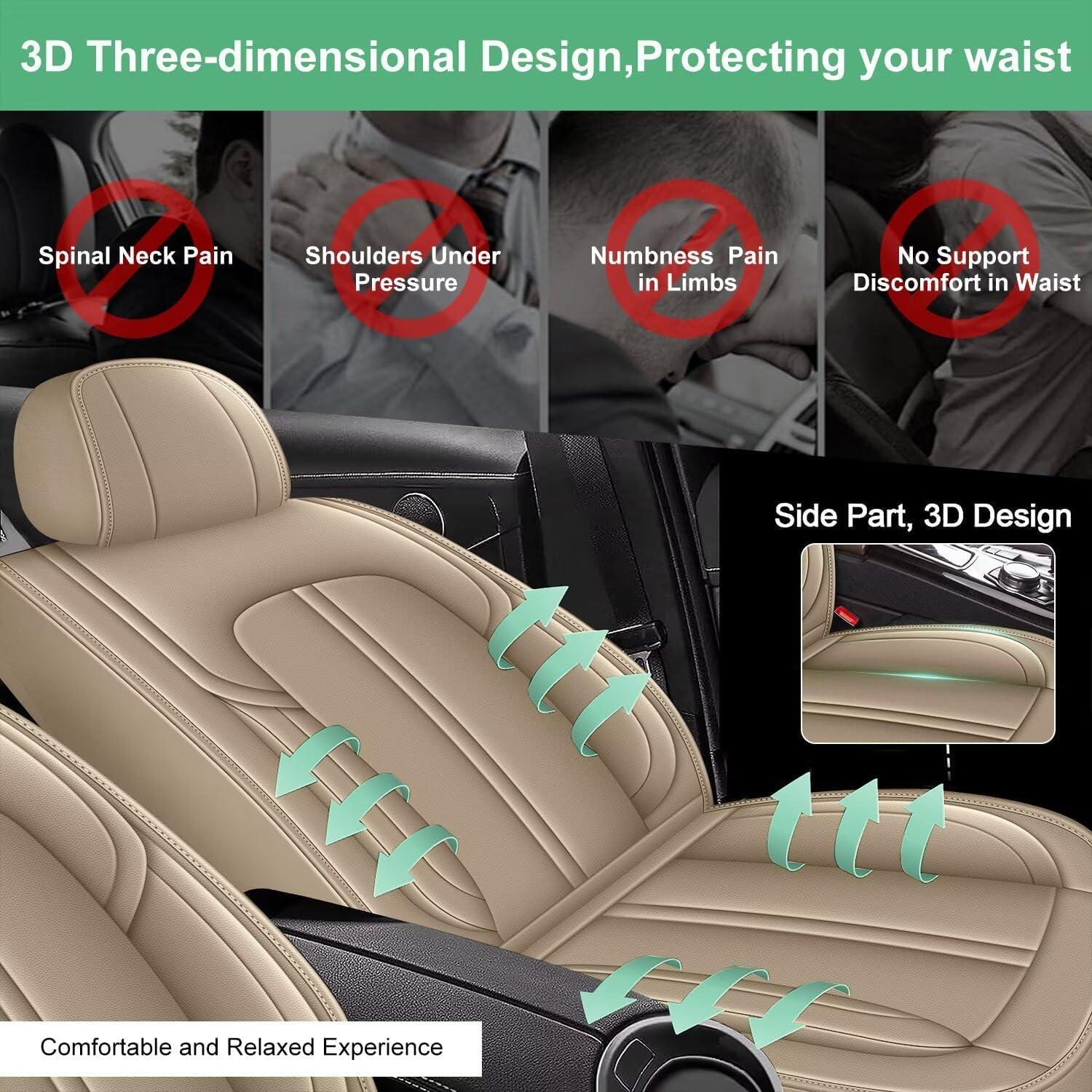 2 Fundas de Asiento Delantero DISUTOGO para Honda Civic 2003-2026 Beige