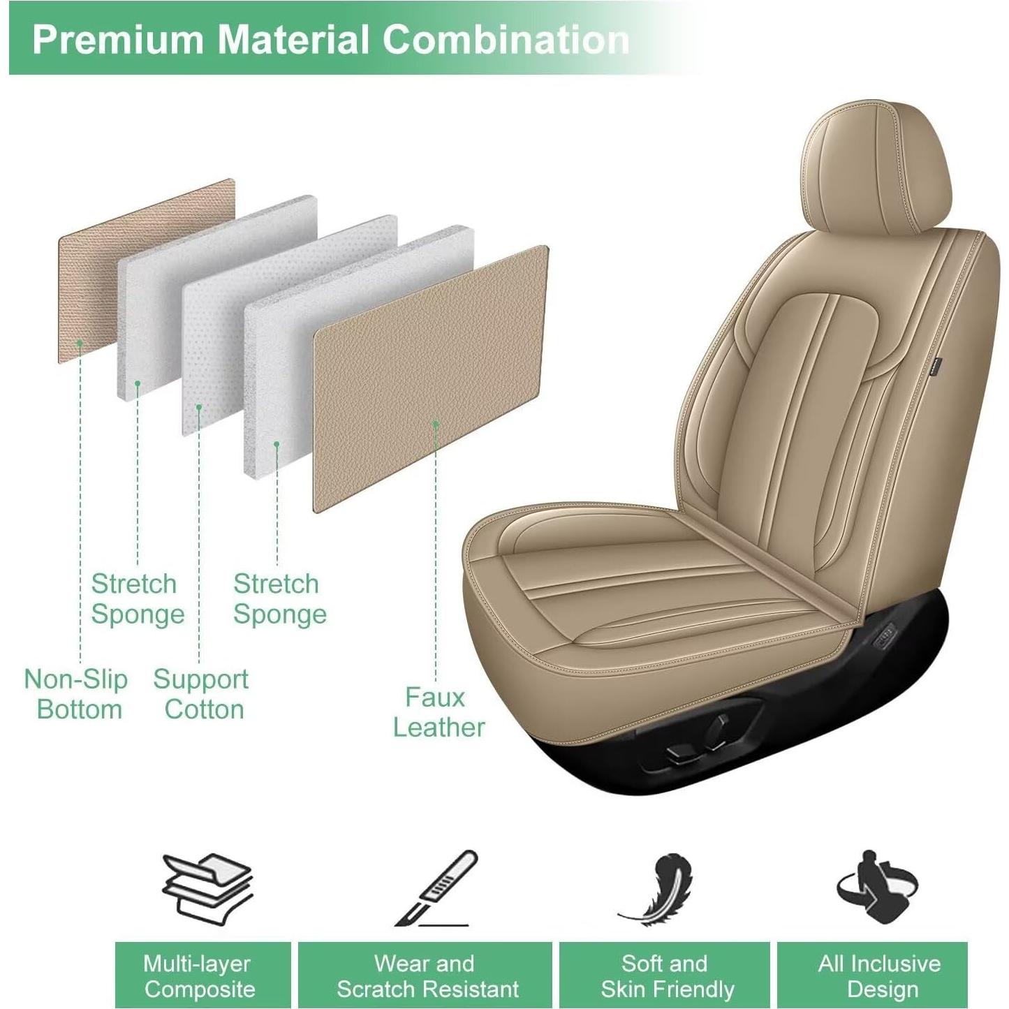 2 Fundas de Asiento Delantero DISUTOGO para Honda Civic 2003-2026 Beige