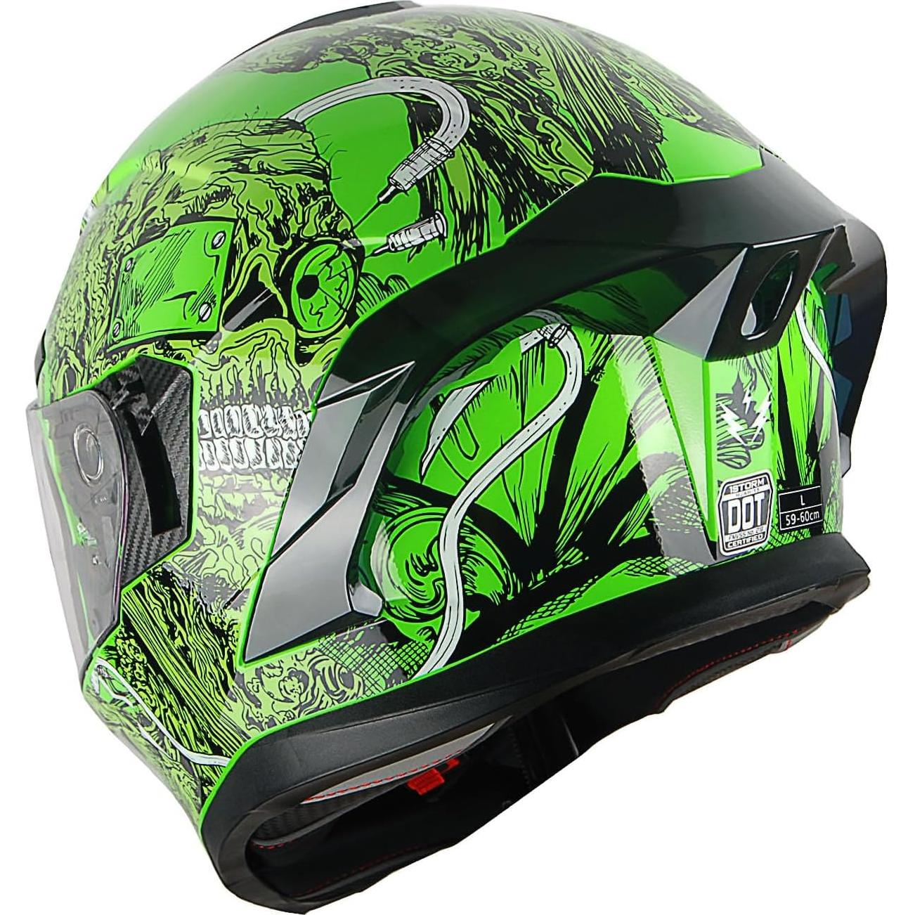 Casco de Moto 1Storm HJAH15 Doble Visor Talla S Gris