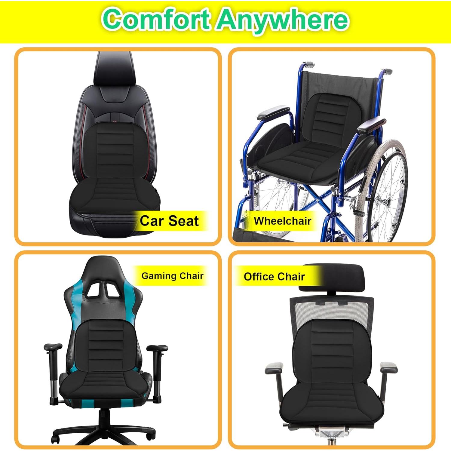 Cojín de Asiento Kingphenix con Almohada Lumbar - Espuma Viscoelástica