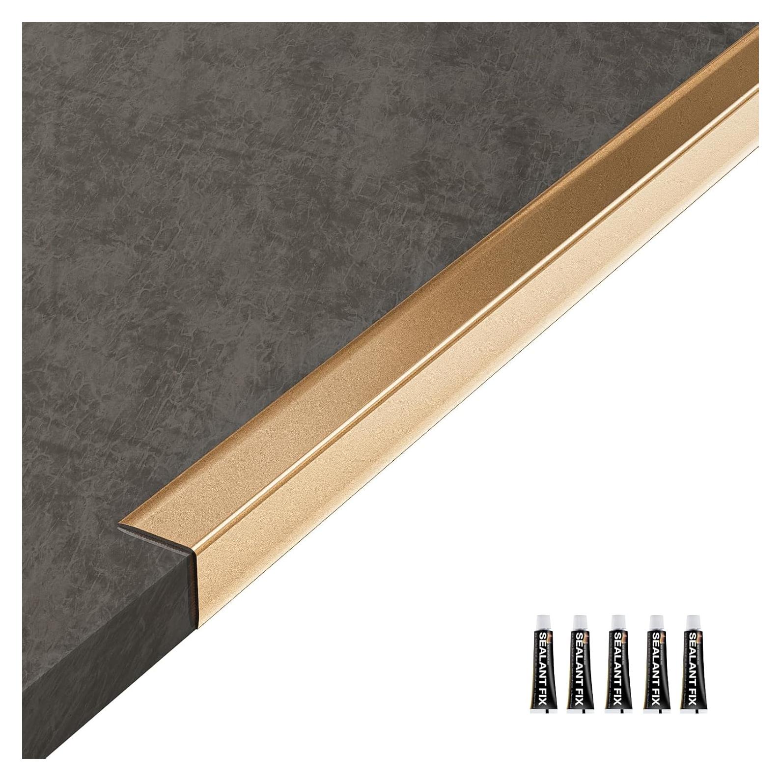 Protectores de Esquina de Aluminio Jiekayi 5 Pcs Oro 90.17 cm