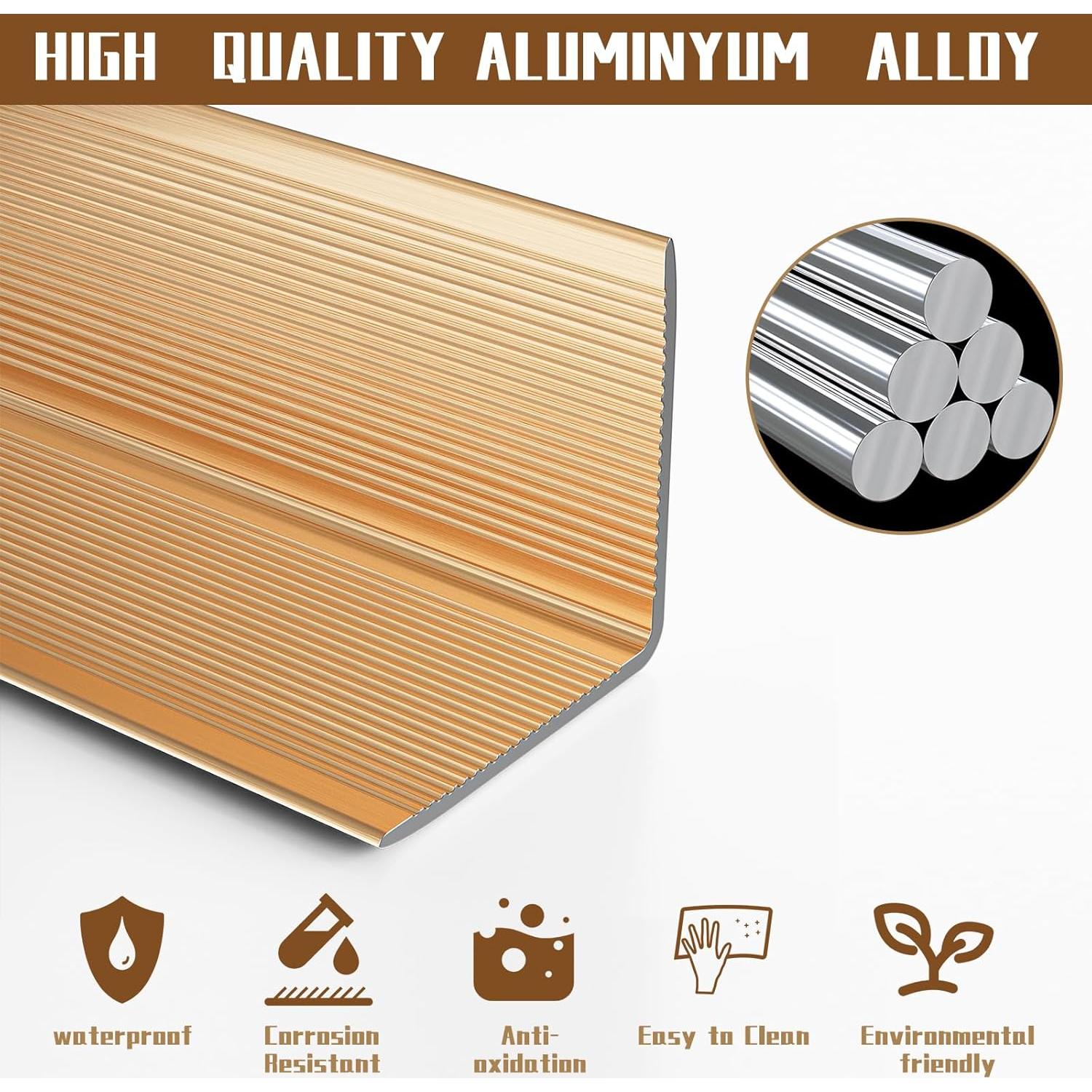 Protectores de Esquina de Aluminio Jiekayi 5 Pcs Oro 90.17 cm