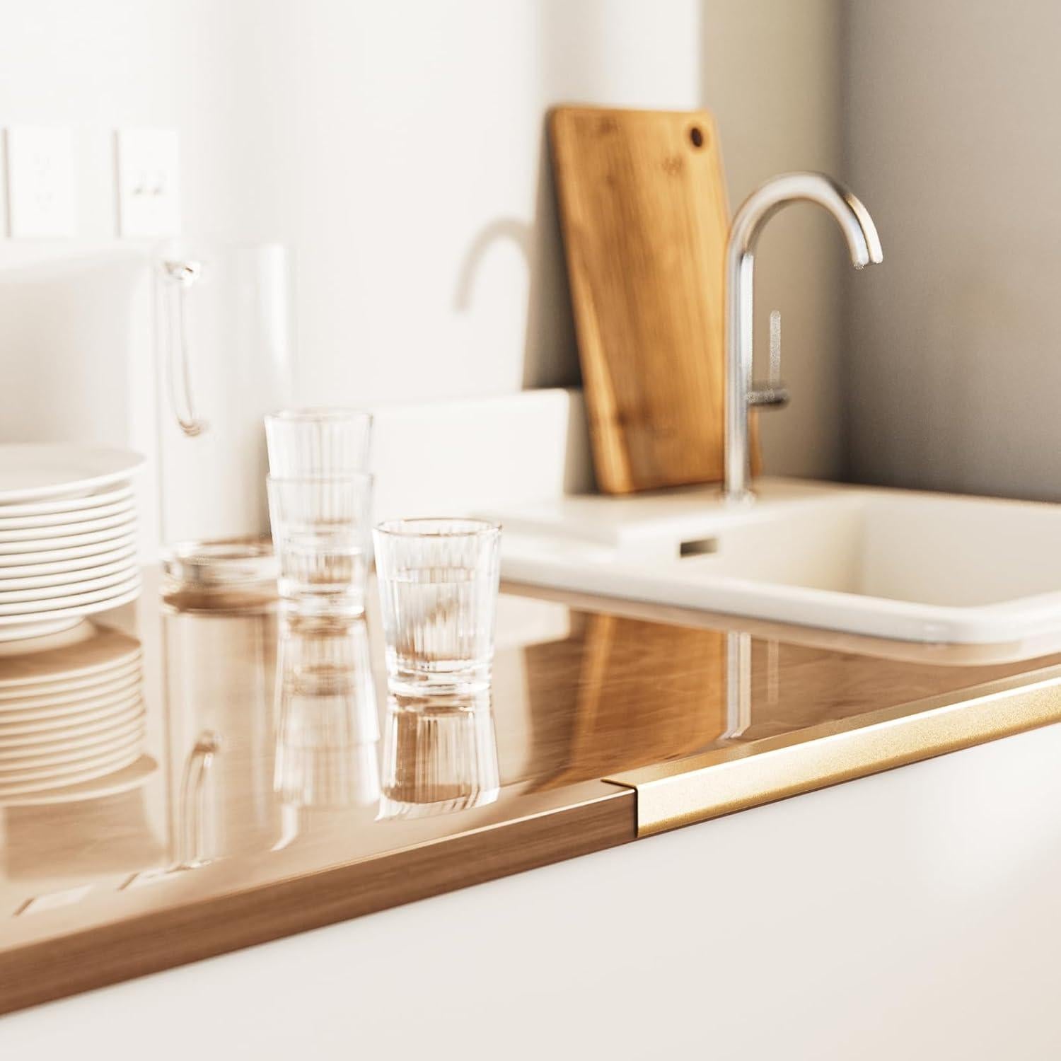 Protectores de Esquina de Aluminio Jiekayi 5 Pcs Oro 90.17 cm