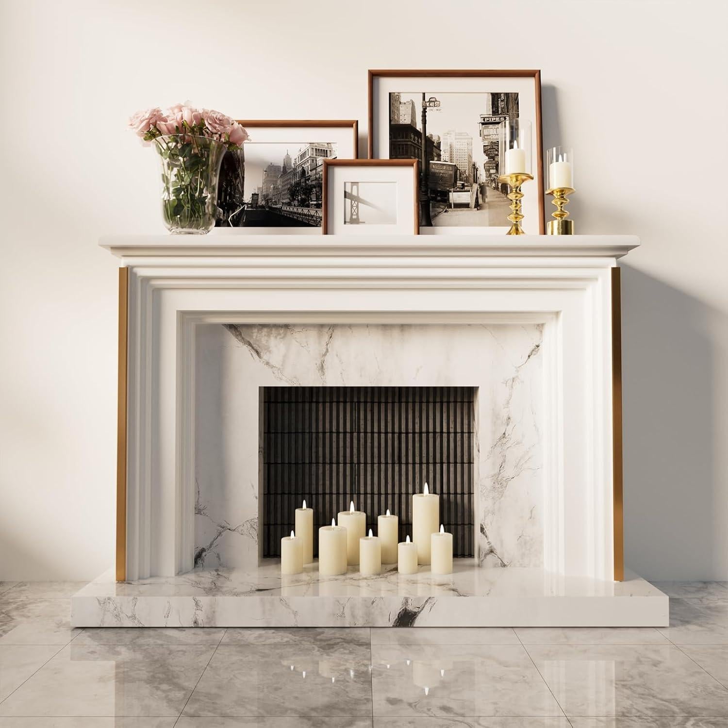 Protectores de Esquina de Aluminio Jiekayi 5 Pcs Oro 90.17 cm