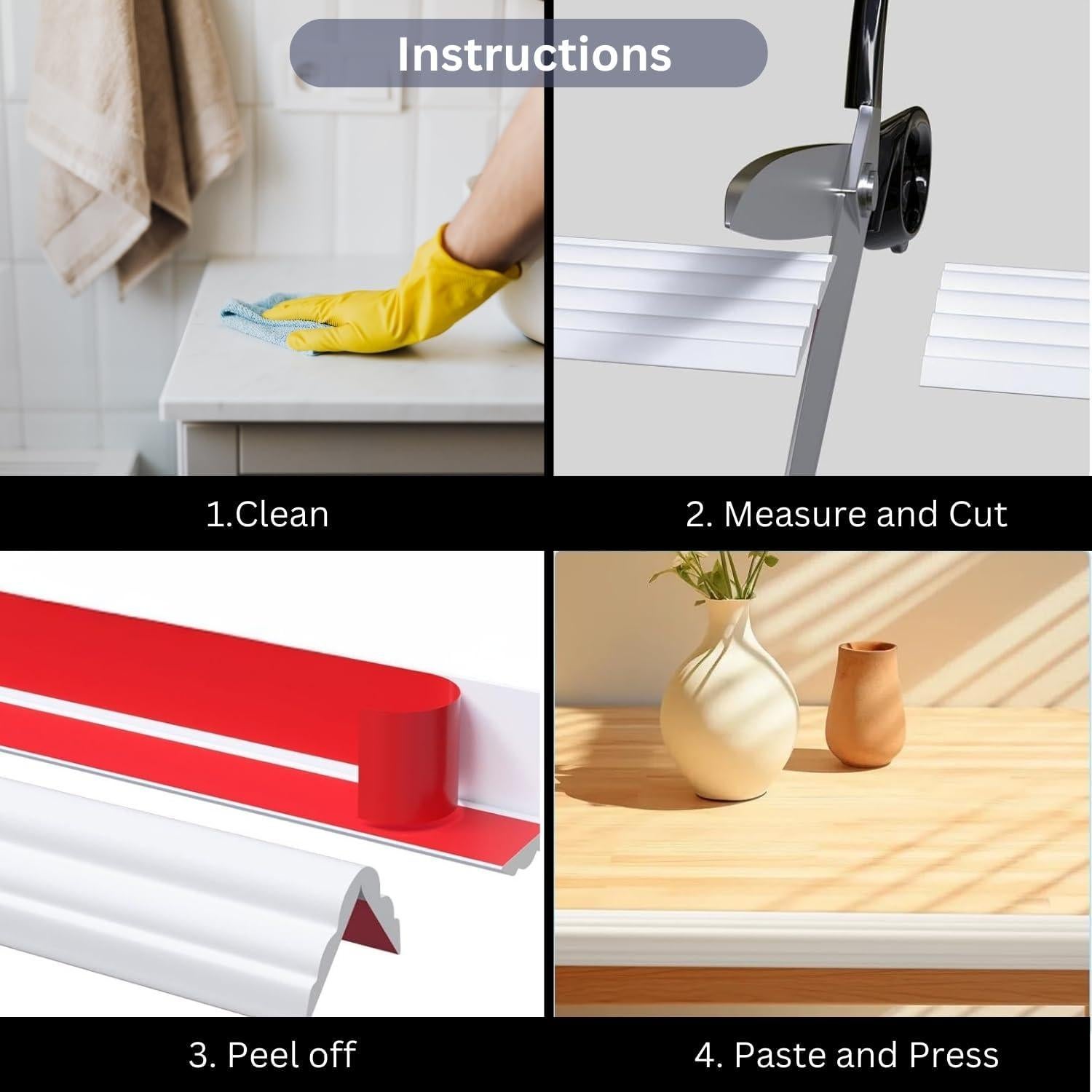 Moldura de Esquina Flexible Autoadhesiva Boorika 6.1m TPE