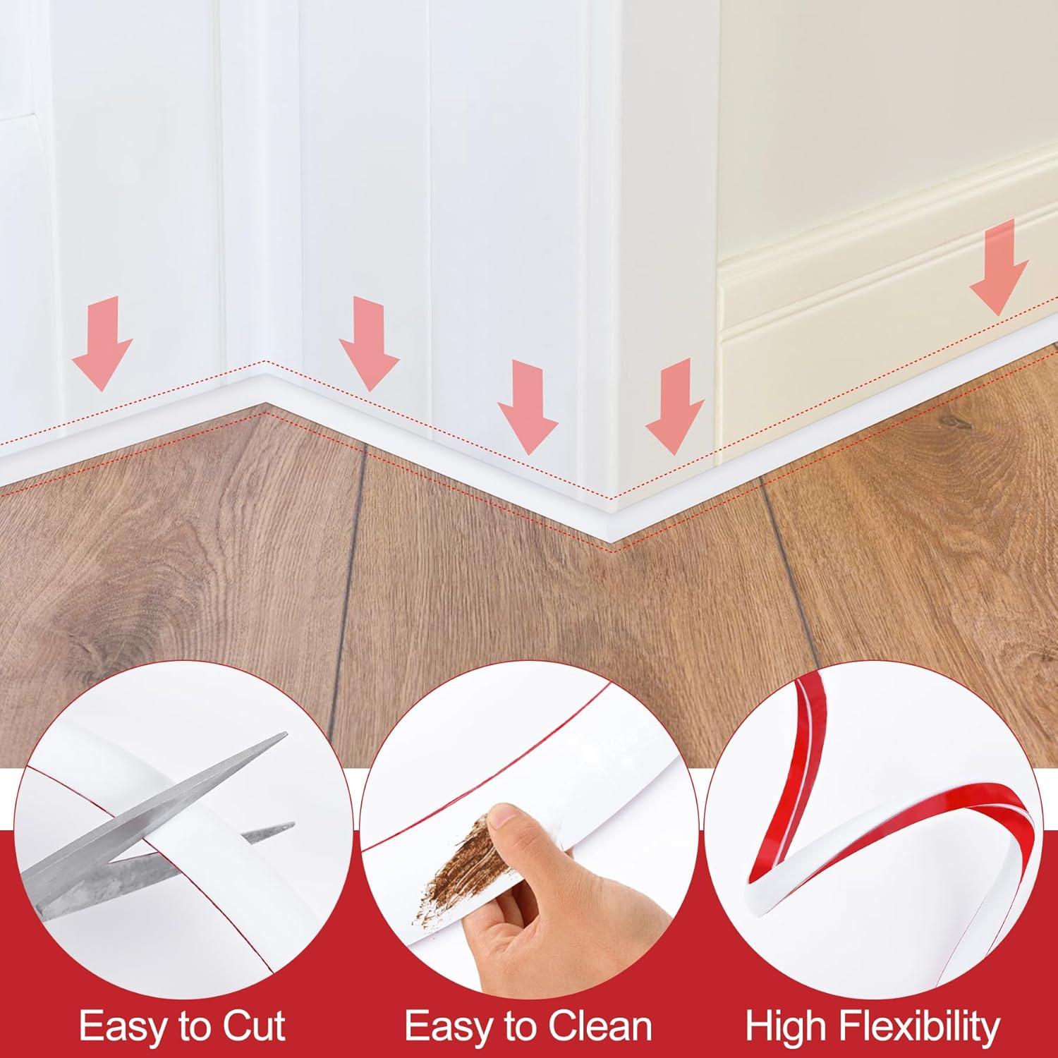 Moldura Flexible Autoadhesiva ToLanbbt 99 cm Blanca