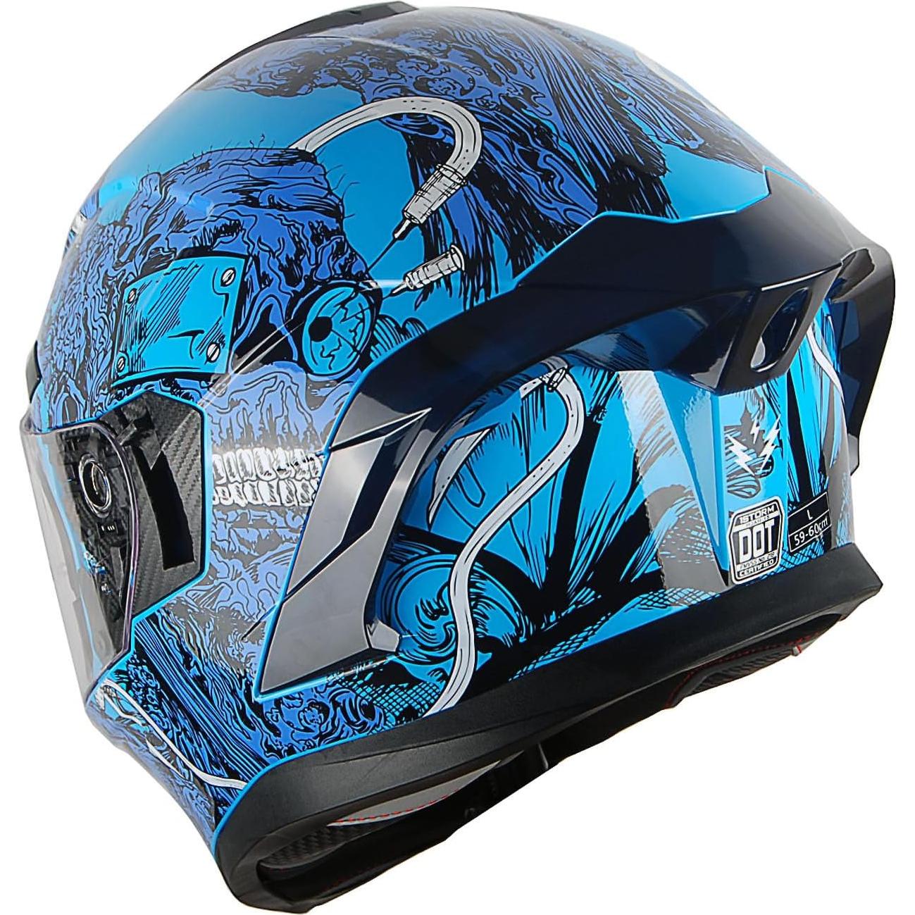 Casco de Moto 1Storm HJAH15 Doble Visera UV S 55-56 CM