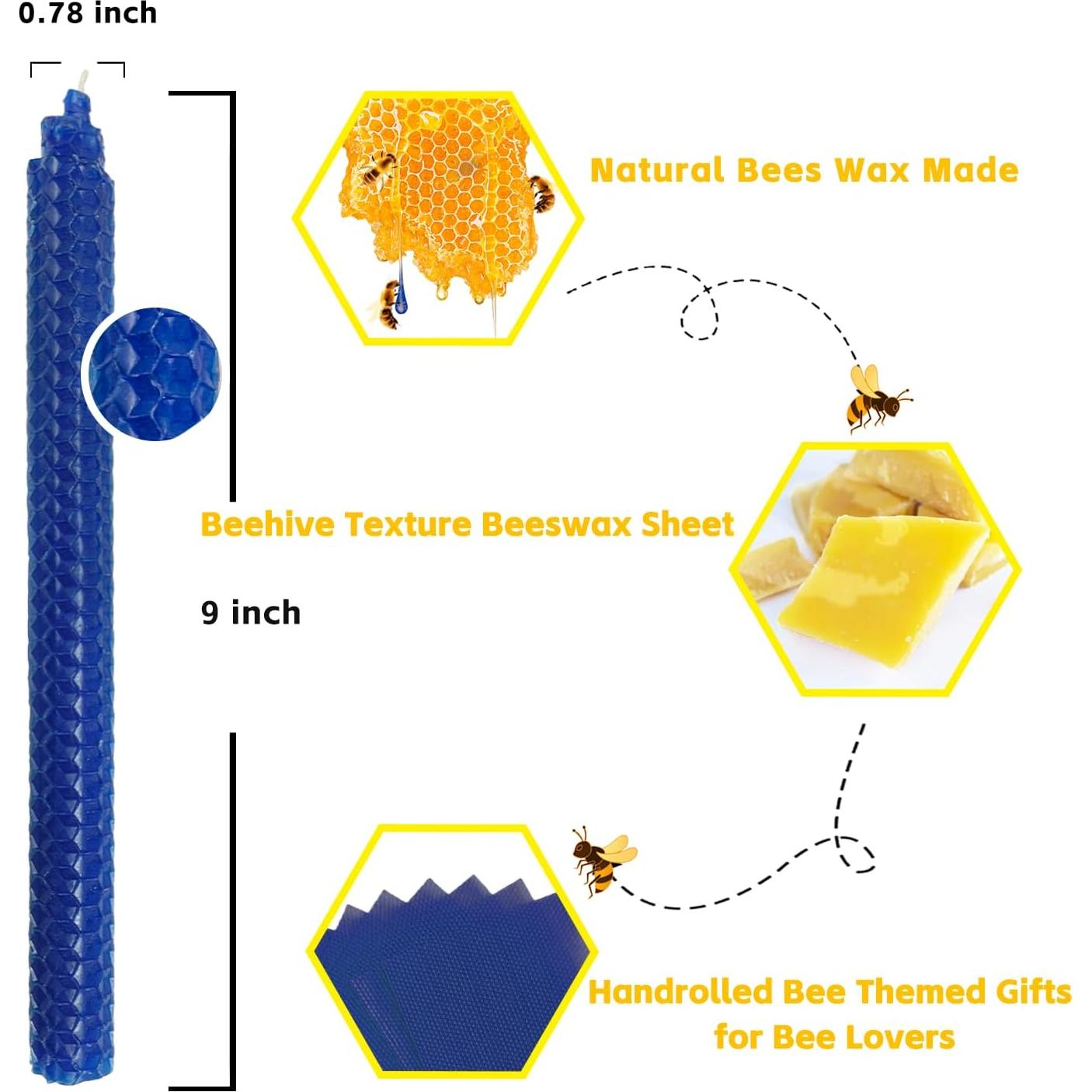 Velas de Cera de Abeja Natural Lacaser - Paquete de 14 Varitas 22.86 cm