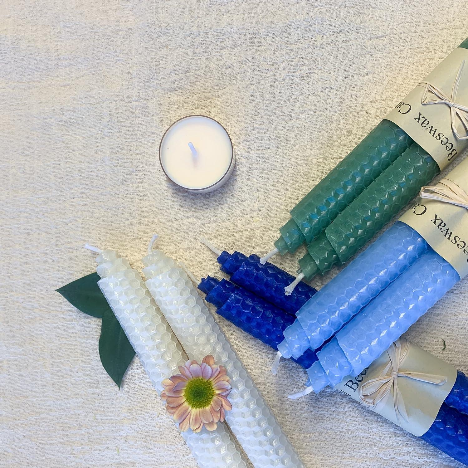 Velas de Cera de Abeja Natural Lacaser - Paquete de 14 Varitas 22.86 cm