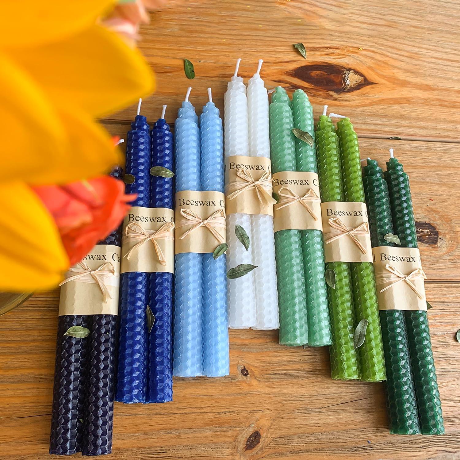 Velas de Cera de Abeja Natural Lacaser - Paquete de 14 Varitas 22.86 cm