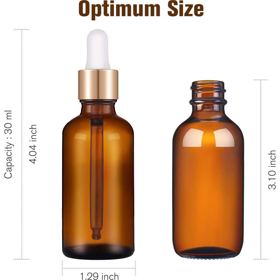 Botellas de Goteo 30 ml PrettyCare Ámbar para Aceites Esenciales