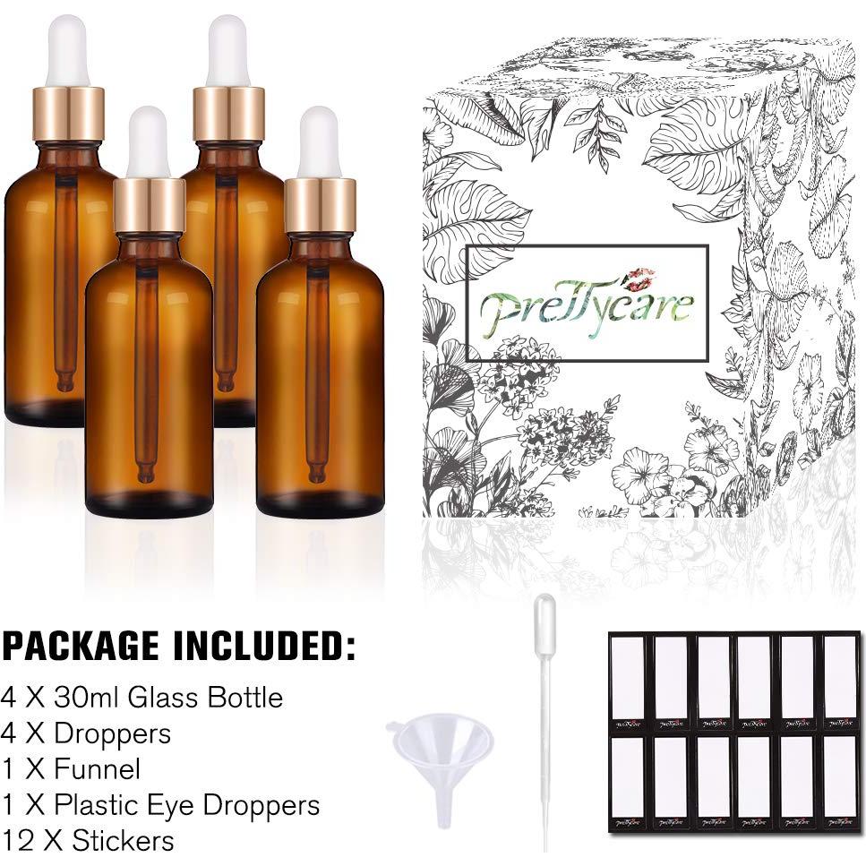Botellas de Goteo 30 ml PrettyCare Ámbar para Aceites Esenciales