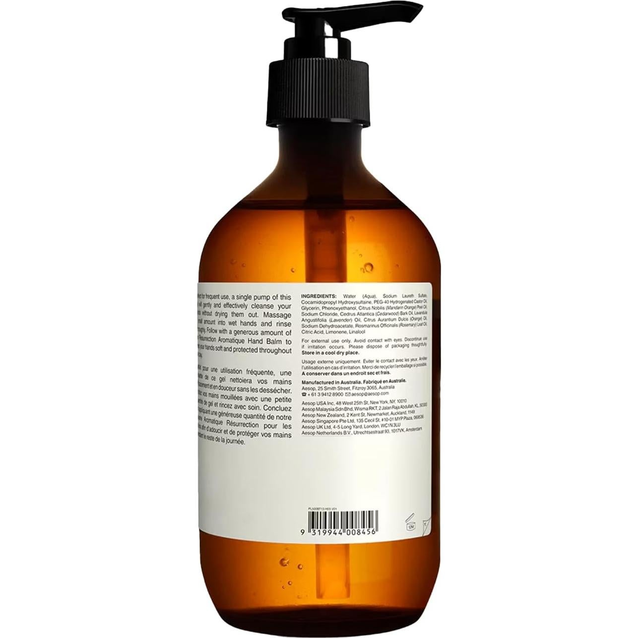Jabón de Manos Aesop Resurrection 500mL con Aceites Naturales