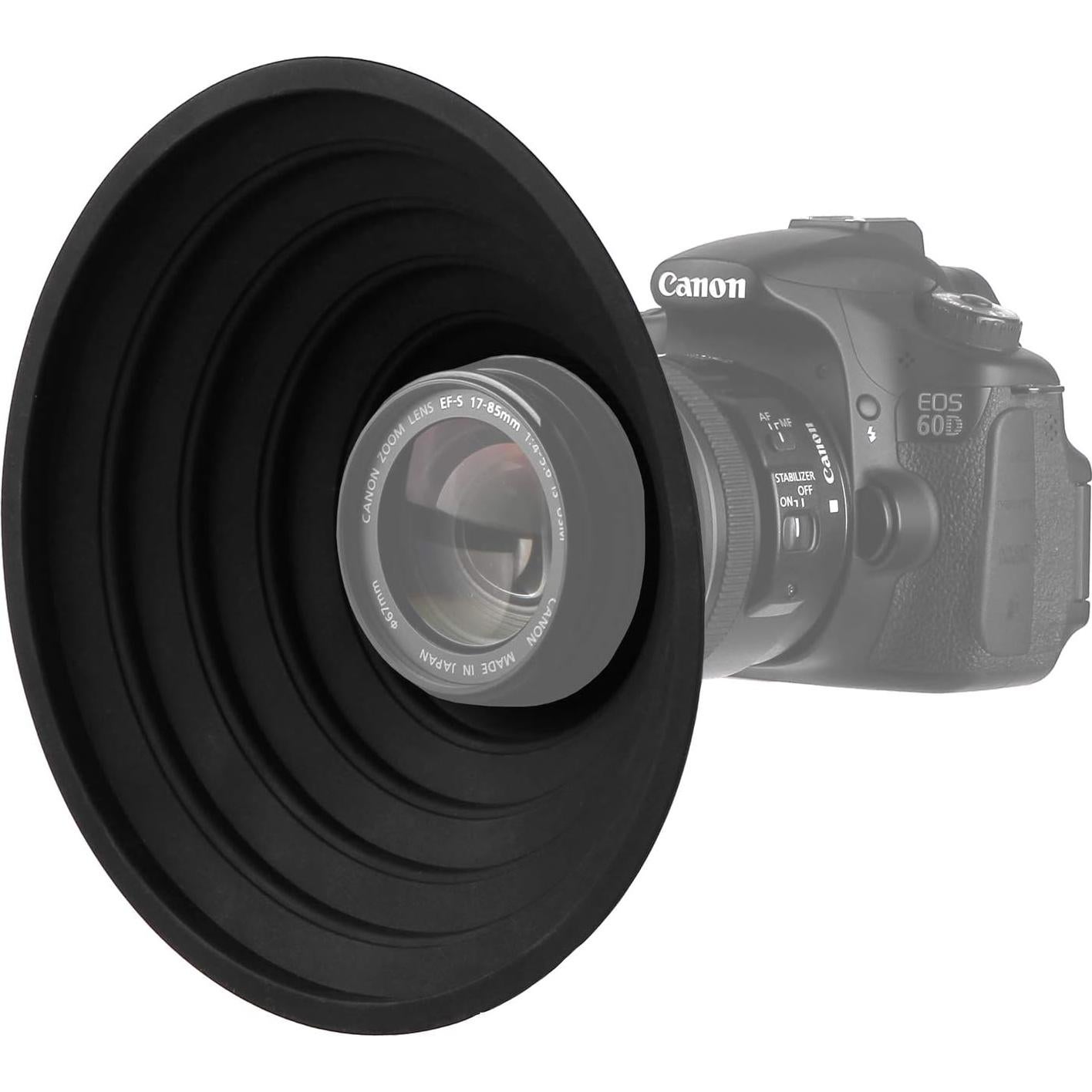 Funda de lente Easy Hood 50mm para cámaras Nikon Canon Sony