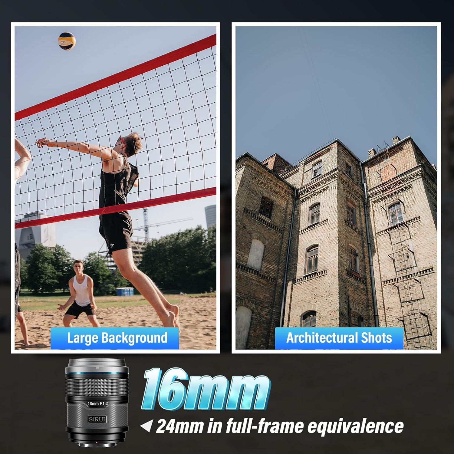 Lente Gran Angular Autofocus SIRUI 16mm F1.2 para APS-C